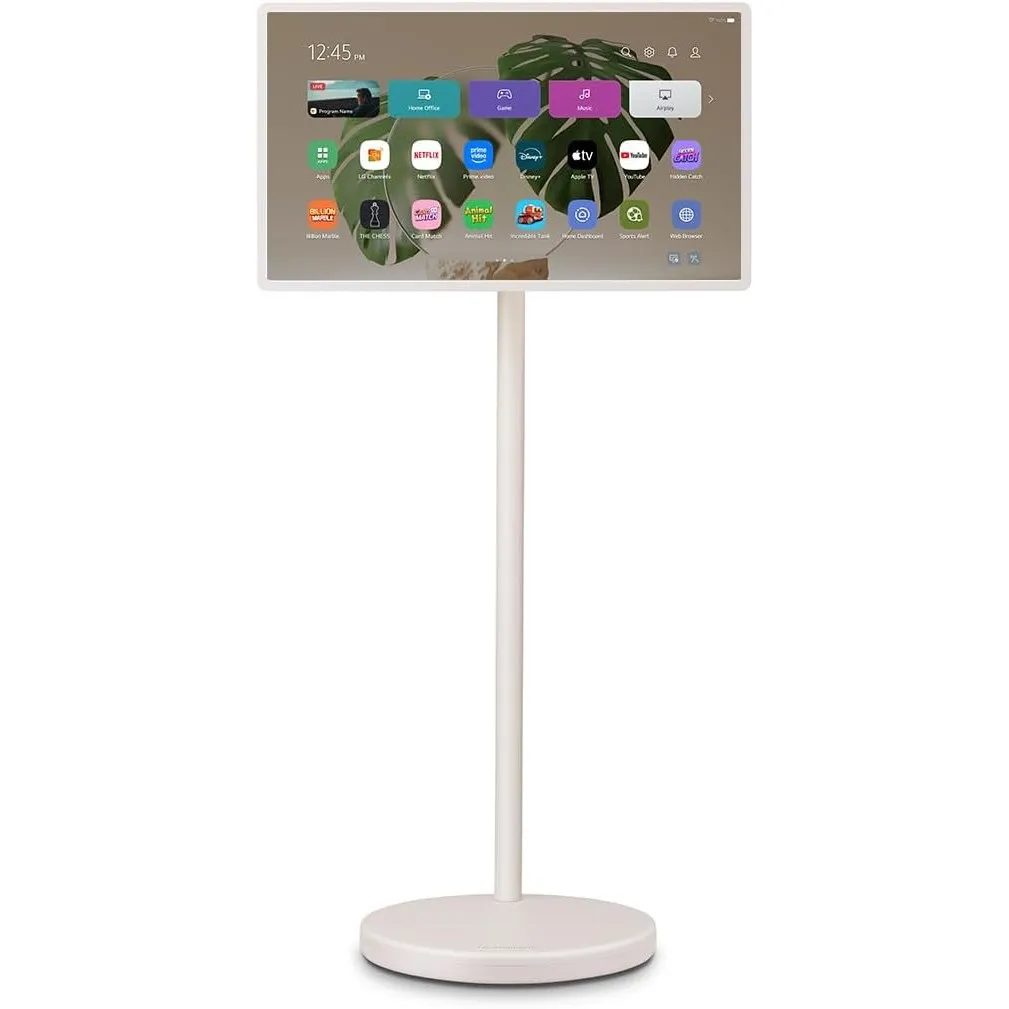 LG 27LX6TDGA Lifestyle TV StanbyME 2, 27 Zoll, QHD Touchscreen, 60 Hz, Integrierter Akku, Streaming Apps, Beigefarben