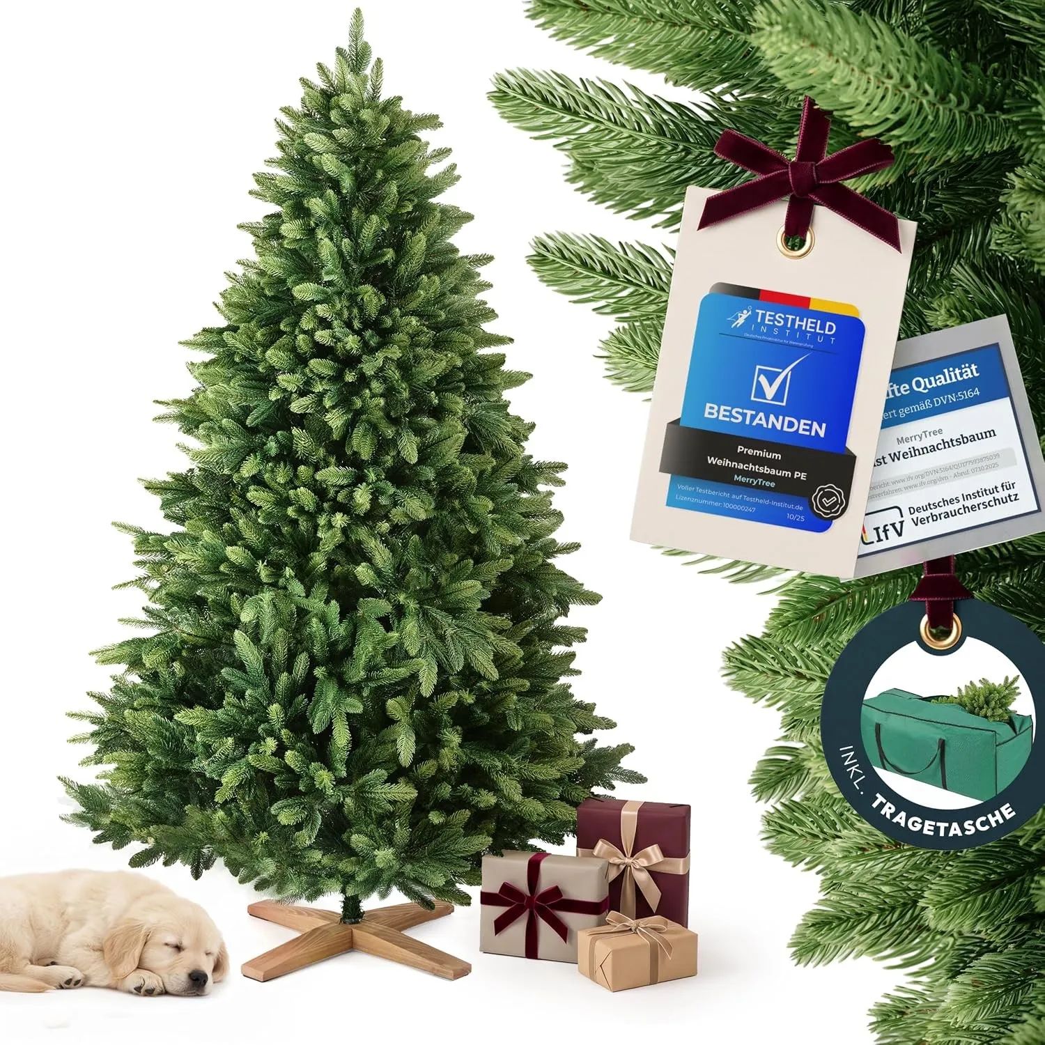 Luxus künstlicher Weihnachtsbaum 210 cm aus Spritzguss