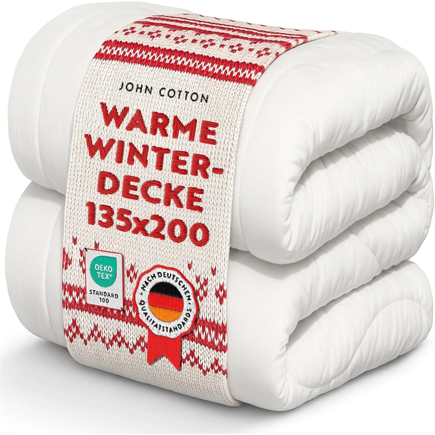 John Cotton New Way Bettdecke 135x200 - Innovativ & Atmungsaktive Winterdecke für Allergiker | Oeko-Test Zertifiziert B…