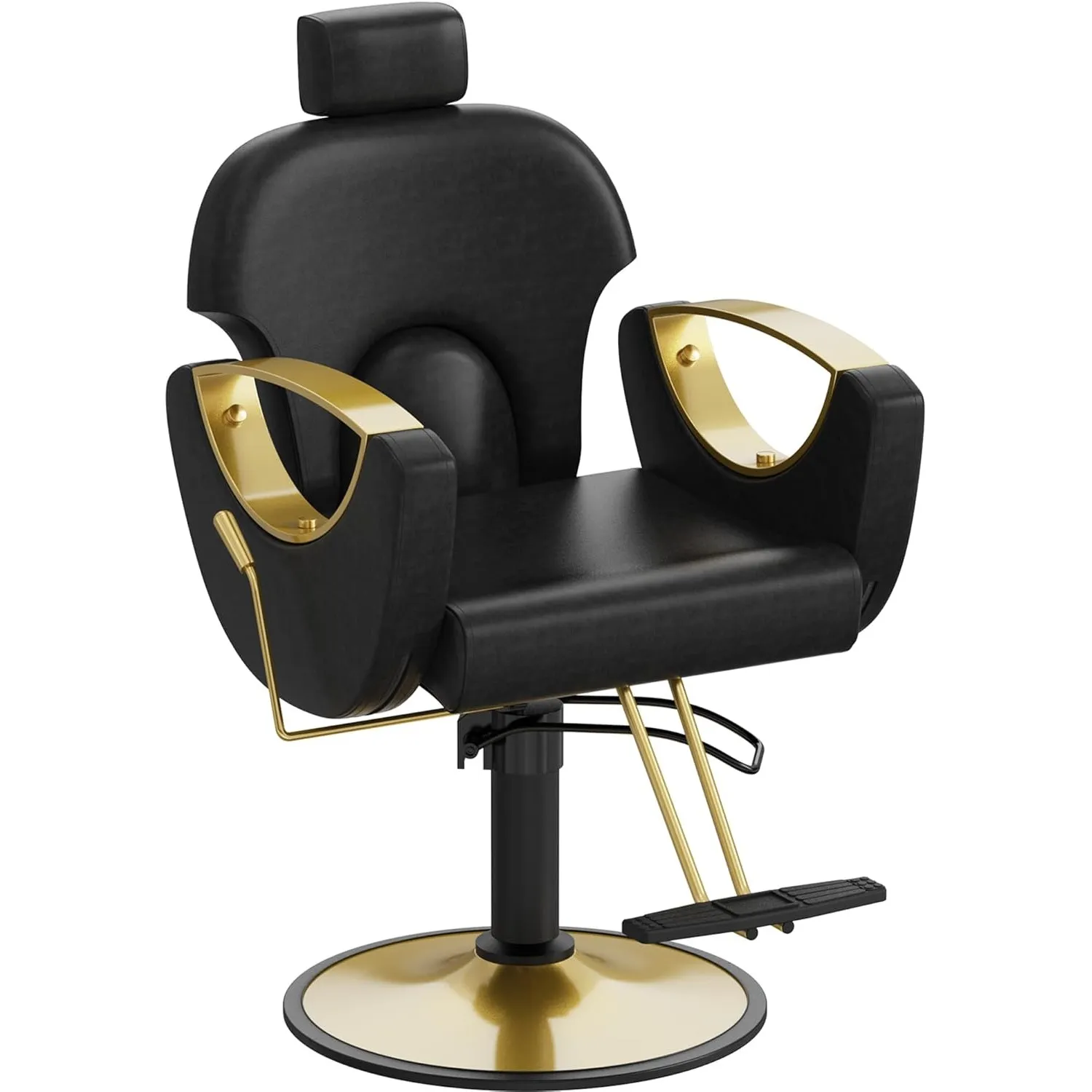 Friseurstuhl, Hydraulisch kippbarer Friseurstuhl, 360-Grad-Drehung, Frisörstuhl für Schönheitssalon Friseursalon (Schwa…