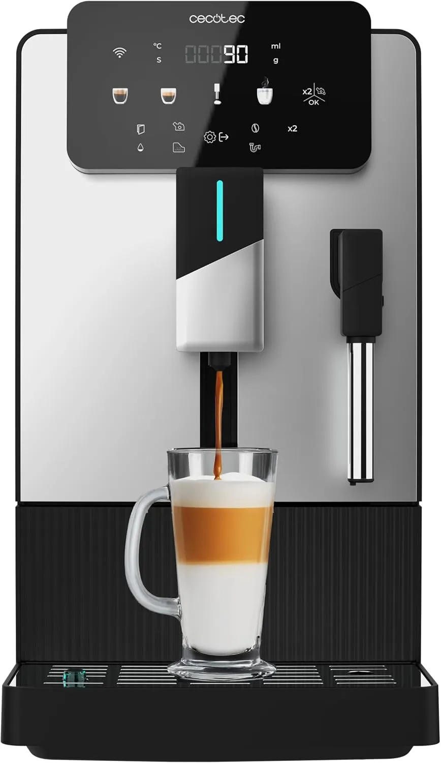 Cecotec Kompakte Kaffeevollautomat mit Dampferzeuger Cremmaet Steam Latte Art. 19 Bar, Thermoblock, Plug&Play, Kegelmah…