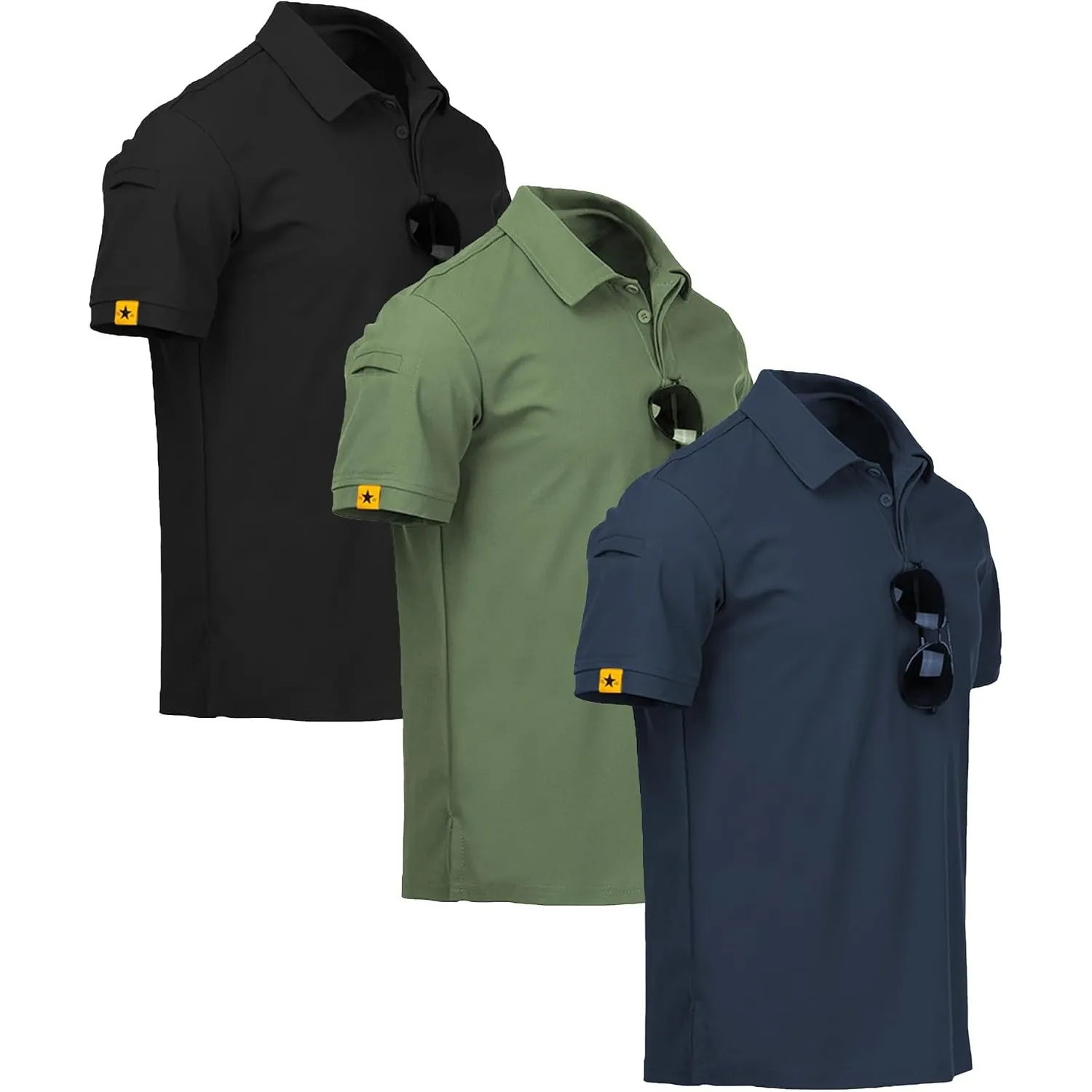ZITY 3er Pack Poloshirt Herren Kurzarm Schnelltrocknend Atmungsaktives Tshirt Männer Sommer Polohemd Casual Sport Shirt…
