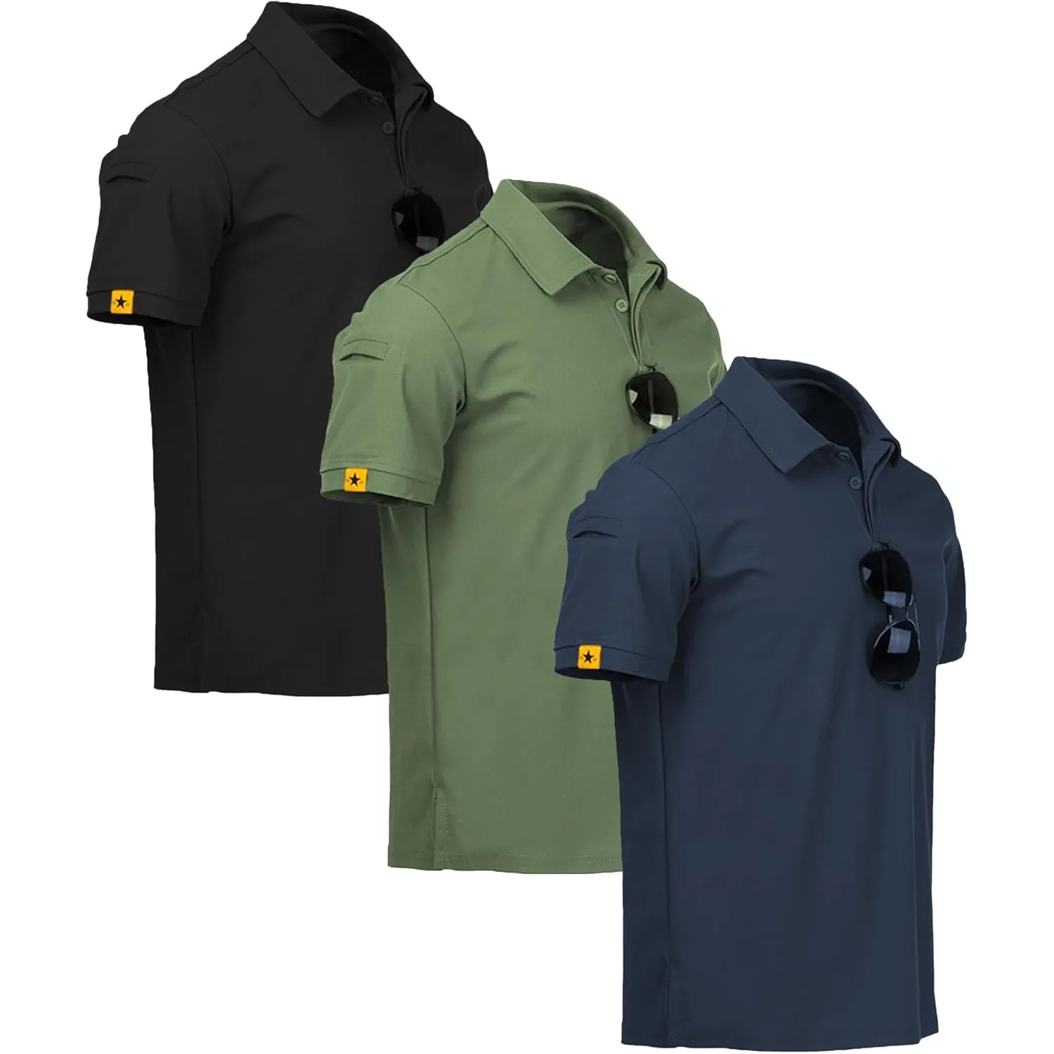 ZITY 3er Pack Poloshirt Herren Kurzarm Schnelltrocknend Atmungsaktives Tshirt Männer Sommer Polohemd Casual Sport Shirt…