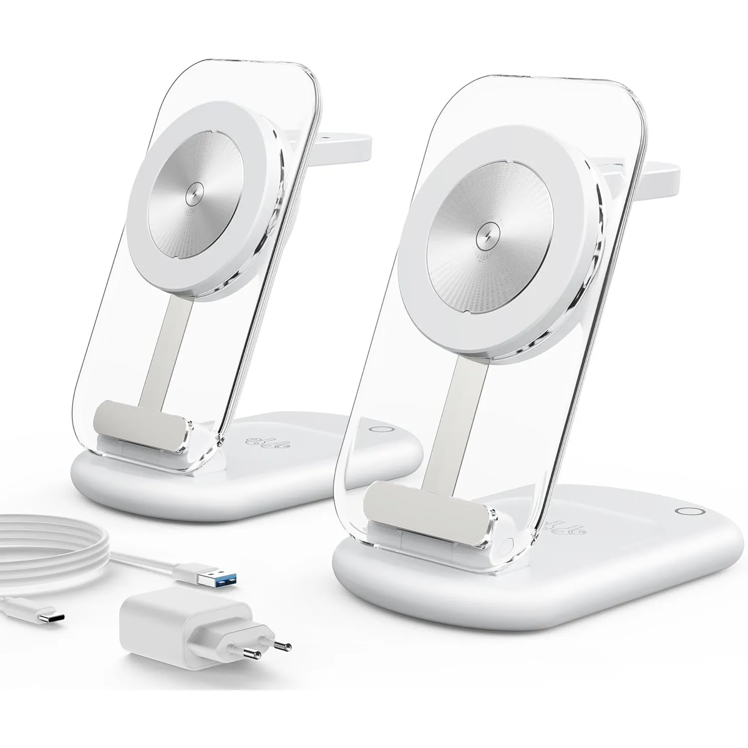Mag-Safe Ladegerät Wireless Charger, 3 in 1 15W Drahtloses Ladegerät, Induktive Ladestation für iWatch iPhone 17e/17/16…
