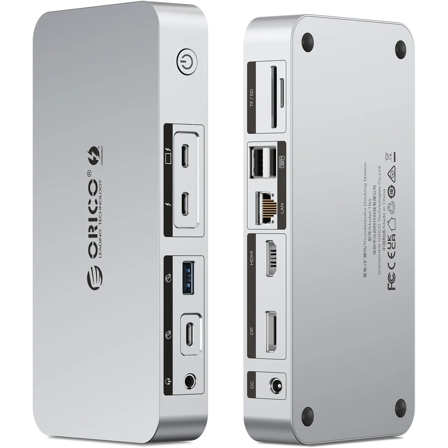 ORICO Thunderbolt 4 Dock 12-in-1 40Gbps Docking Station,85W+15W PD Laden, Dual 4K/Einzel 8K,4xUSB,Gigabit Ethernet, SD/…