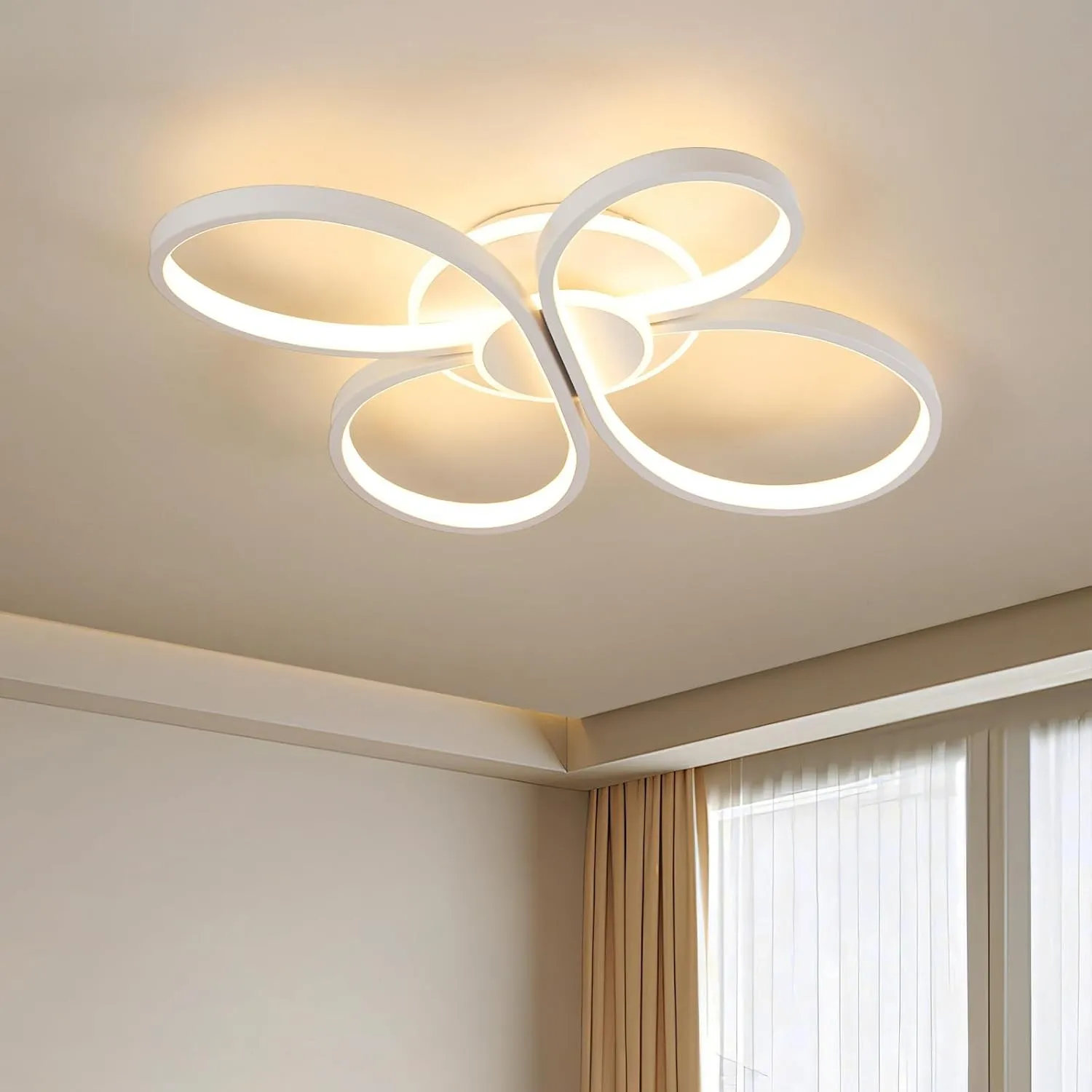 LED Deckenleuchte Blume-Design Modern, 42W 5300lm, Stufenlos Dimmbar mit Fernbedienung | Flimmerfrei | Memory-Funktion,…