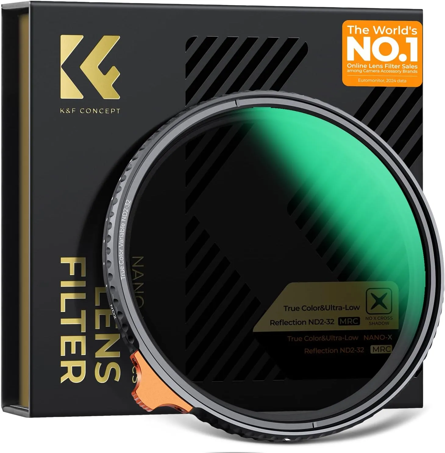 K&F CONCEPT Ultra-niedrige Reflexion & Ture Color ND Filter 77mm Variabler ND2-32 Graufilter (1-5 Blendenstufen)(Nano X…