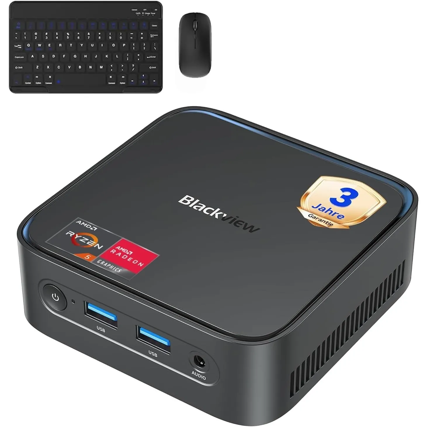 Blackview Mini PC MP50 mit Tastatur und Maus, AMD Ryzen 5, Radeon Vega 8 Grafik, 16GB RAM 512GB SSD Win 11 Pro, 4K Dual…