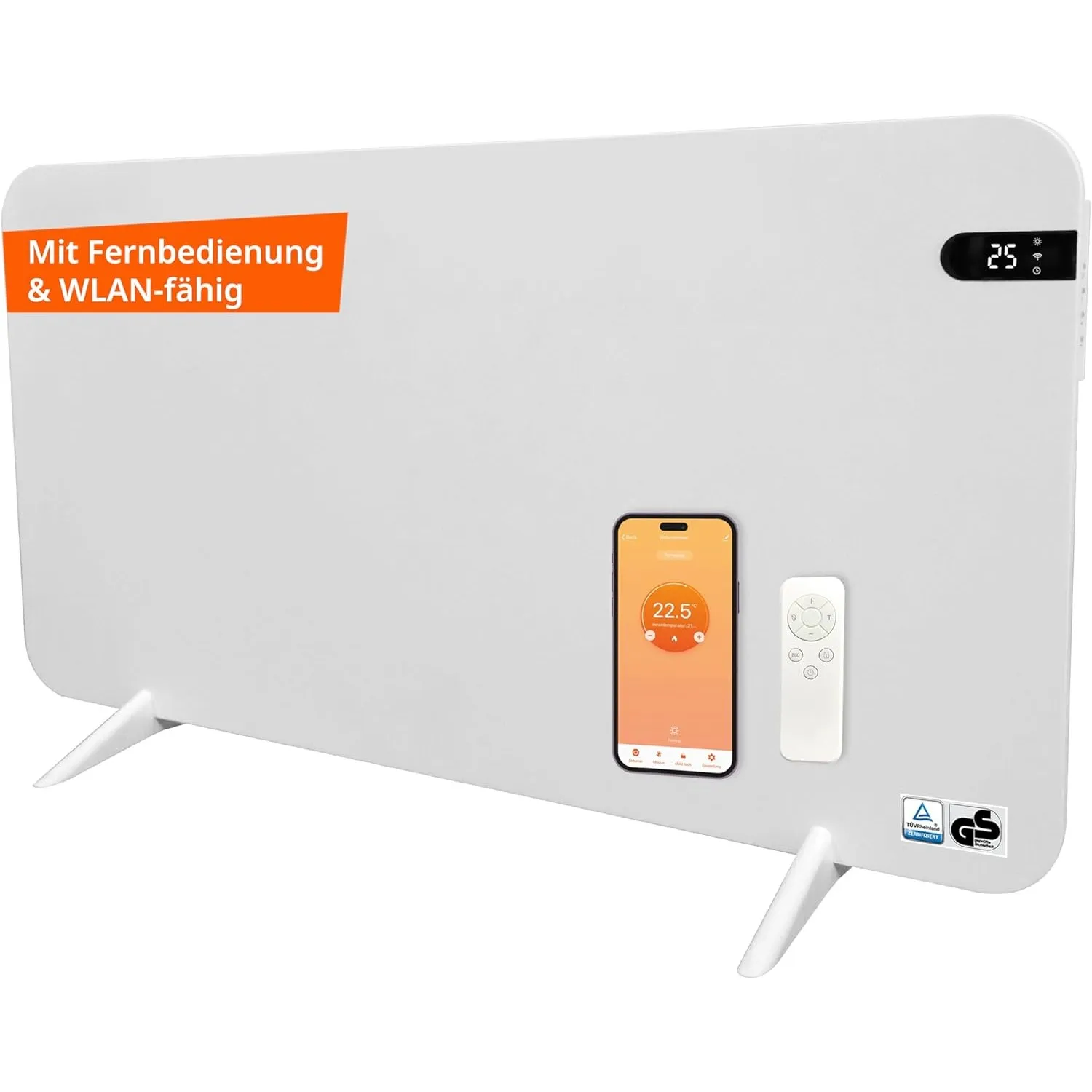 Könighaus Smart Dual-Infrarotheizung V2 600 W - Weiß