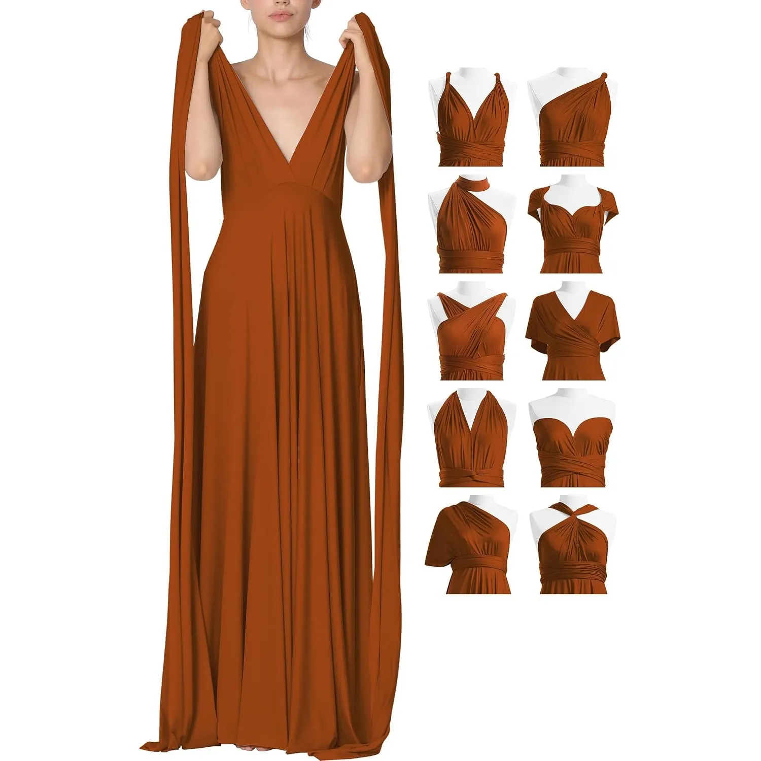 72styles Infinity Kleid für Hochzeitsgast, Multi-Way Wickelkleid Elegante