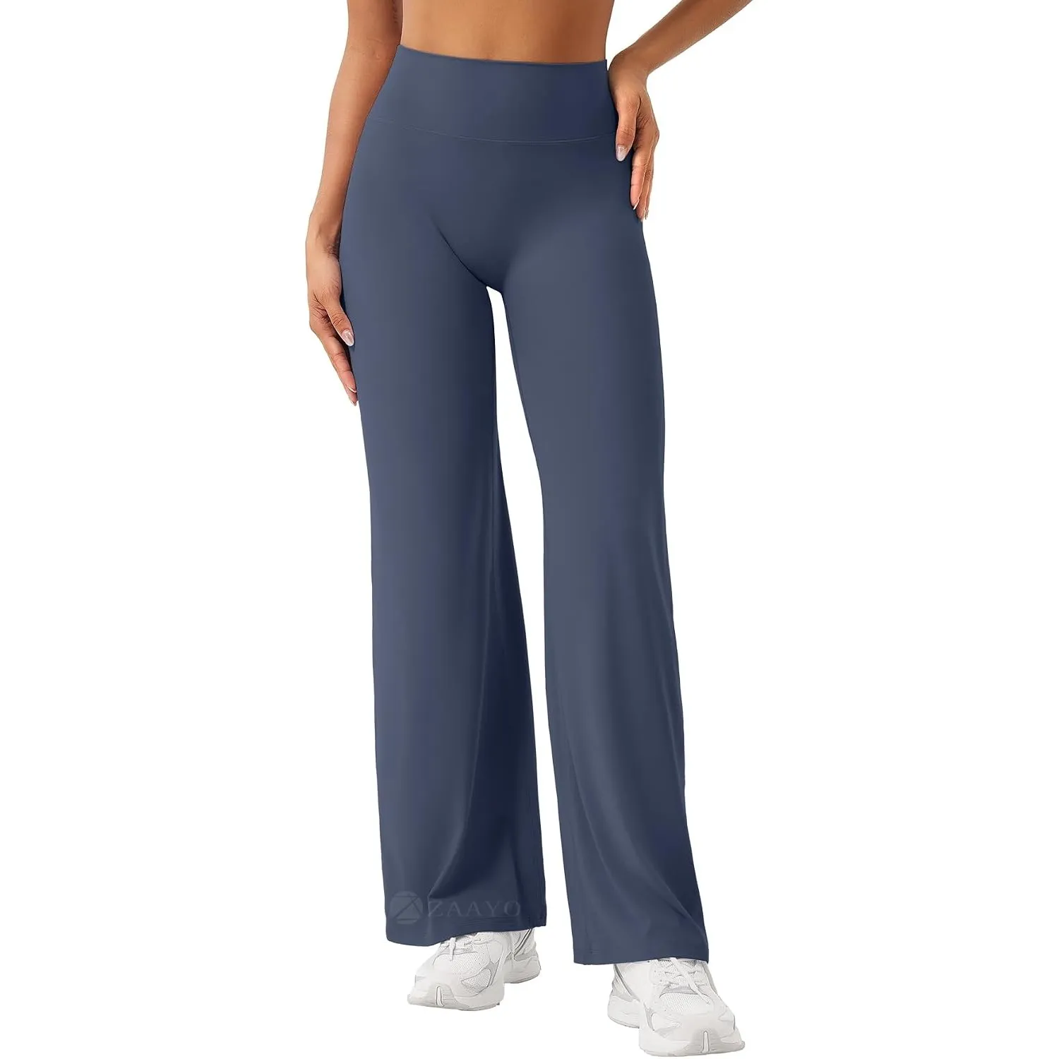 ZAAYO Nahtlose Straight Leggings Damen Flared Legging Yoga Hosen Gym Pant