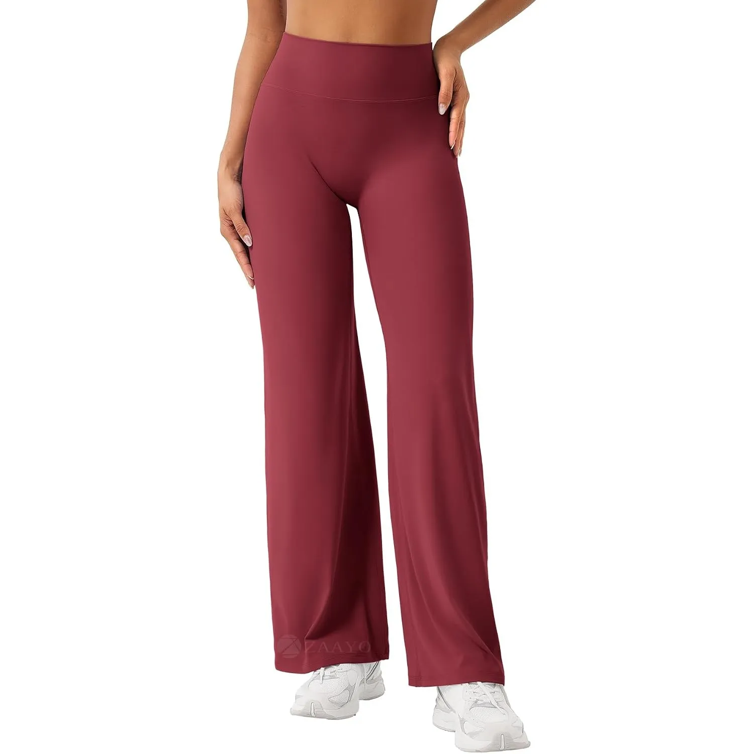 ZAAYO Nahtlose Straight Leggings Damen Flared Legging Yoga Hosen Gym Pant