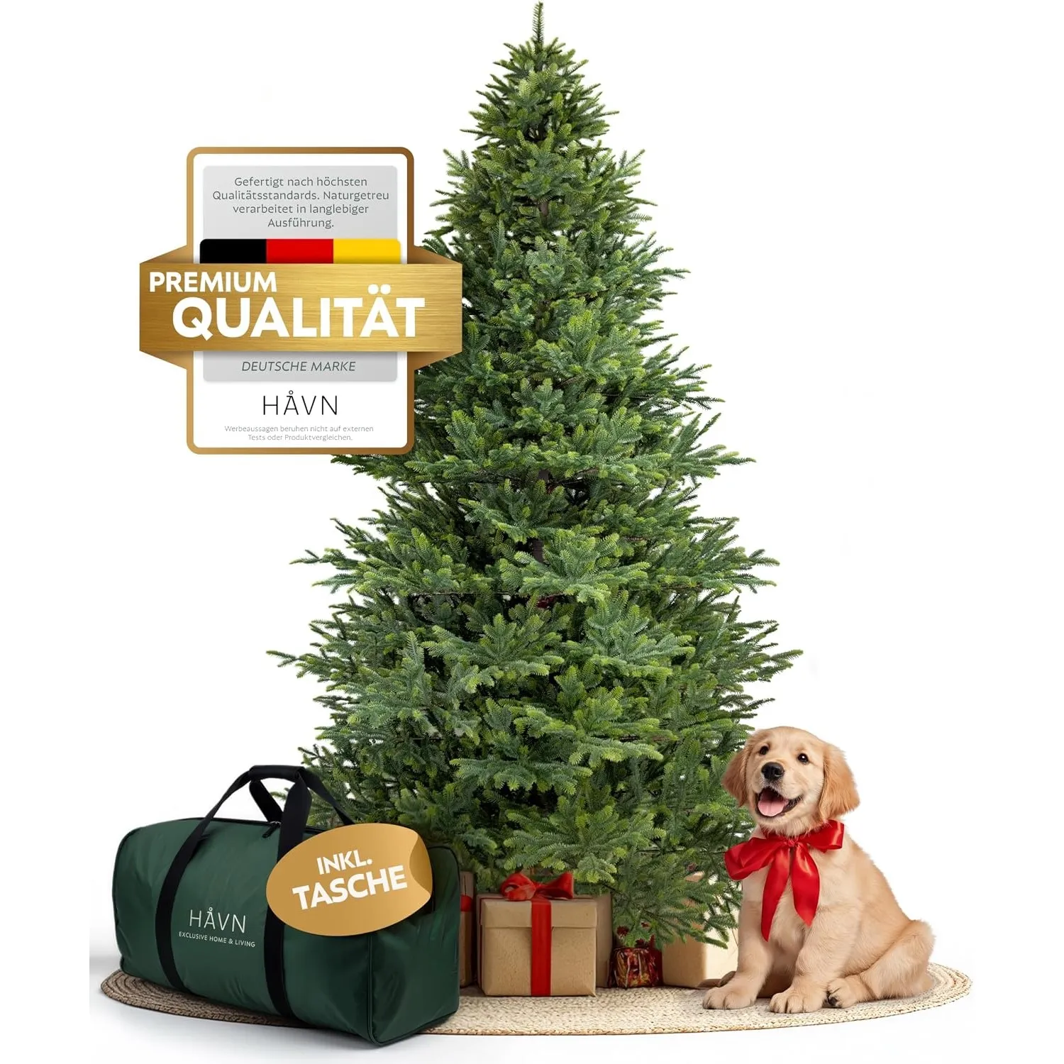 Håvn ® Künstlicher Weihnachtsbaum 180 cm Livgrön Modell 2026 – Nordmanntanne aus 100% PE-Spritzguss, über 2.400 Spitzen…