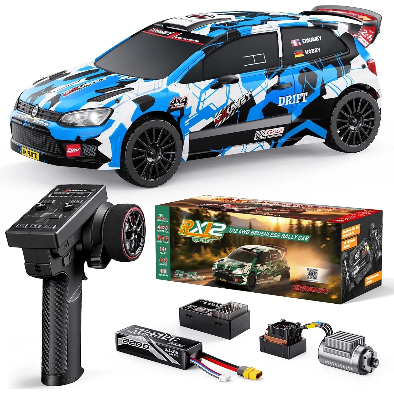 1/12 Schnelle RC-Autos für Erwachsene,Brushless Drift Car