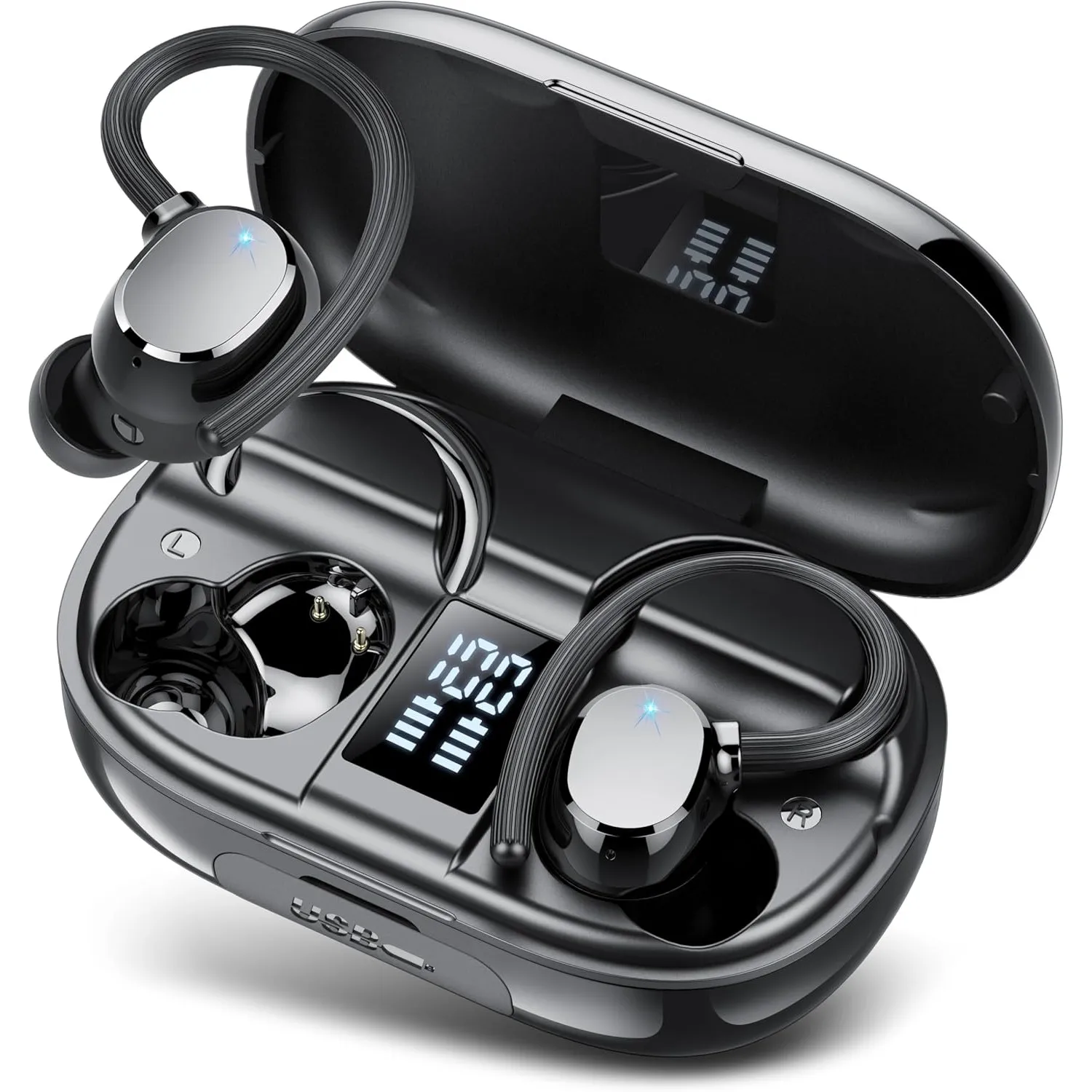 Bluetooth Kopfhörer Sport, 2026 Neue In Ear Kopfhörer Kabellos Bluetooth 5.3 mit 4 ENC Noise Cancelling Mikrofon, IP7 w…