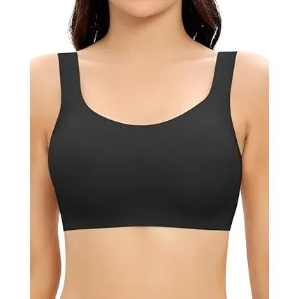 Jiuday Damen BH ohne Bügel Große Brüste Starker Halt Push Up BH ohne Buegel Bequemer Seamless T Shirt Soft Bra Gepolste…