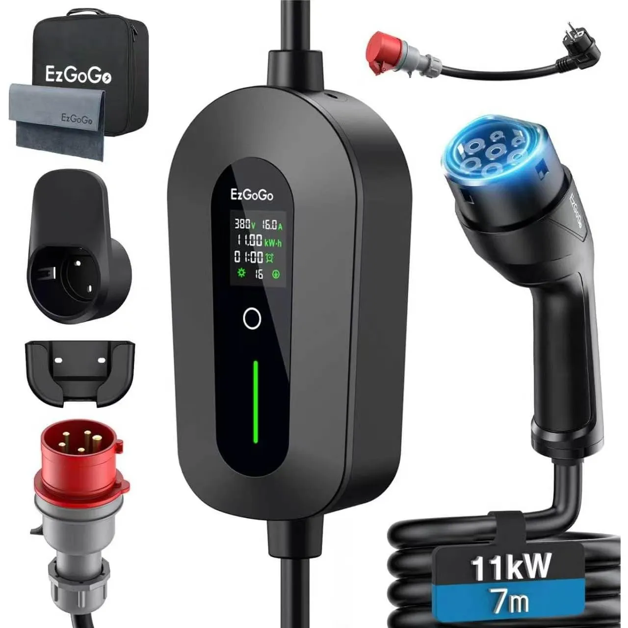EzGoGo Mobile Wallbox 11 kW 7 m, 6-16 A mit CEE‑Stecker