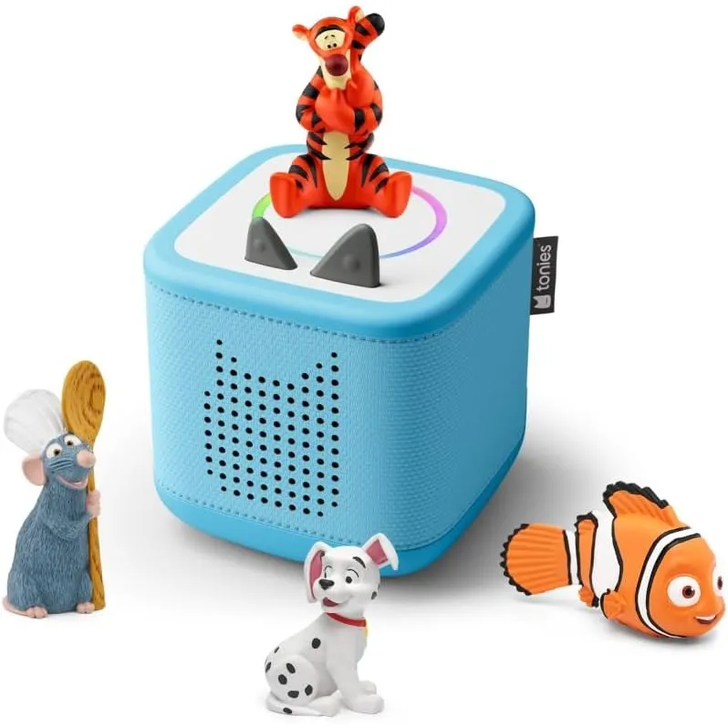 tonies Toniebox 2 Bundle Incl. 4 Disney Tigger, 101 Dalmatiner, Ratatouli, Nemo, Himmelblau, Audioplayer für Hörbücher,…