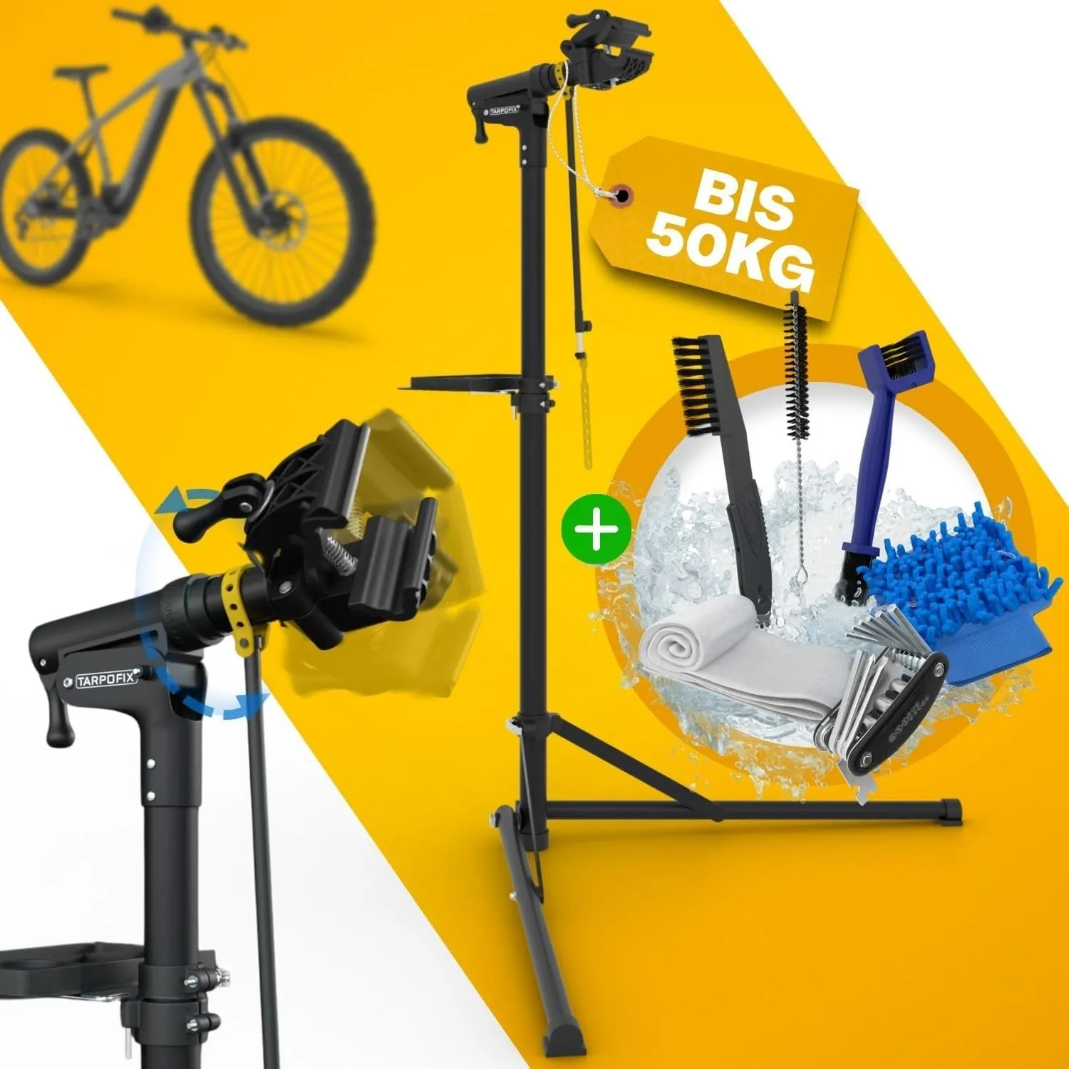Tarpofix® Fahrrad Montageständer bis 50kg für E-Bike | Reparaturständer