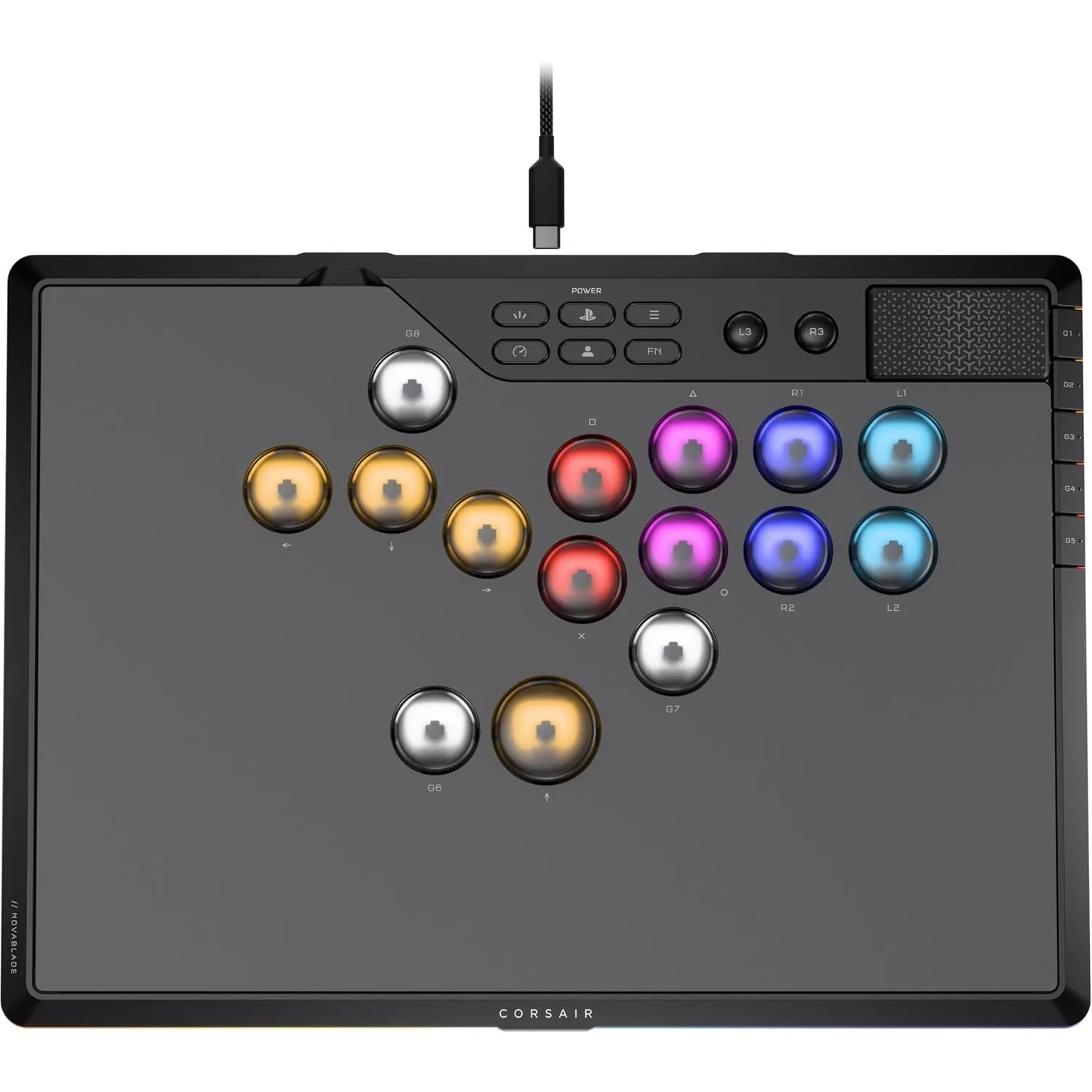 Corsair NOVABLADE PRO Kabel-und Hebelloser Controller mit Hall-Effekt | 15-Haupttasten-Layout, 1000Hz-Polling, 2,4 GHz …