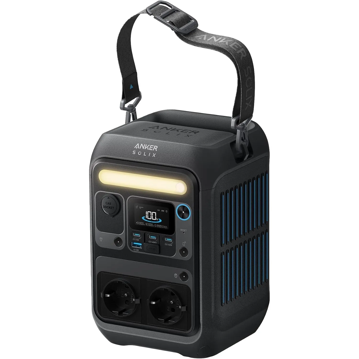 Anker SOLIX C300X Tragbare Powerstation, 288Wh LiFePO4 Akku, 300W, Camping