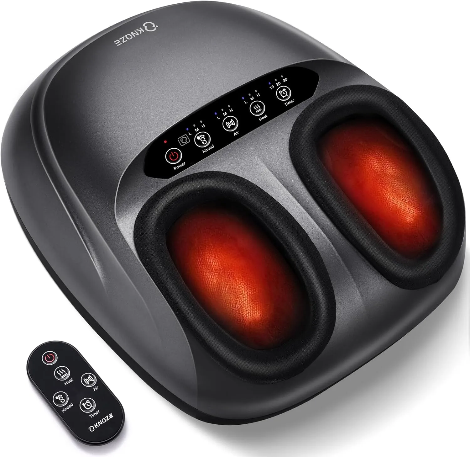 Shiatsu Foot Massager with Heat, Kneading, Rolling & Air Compression, Electric Foot Massager for Plantar Fasciitis & Ne…