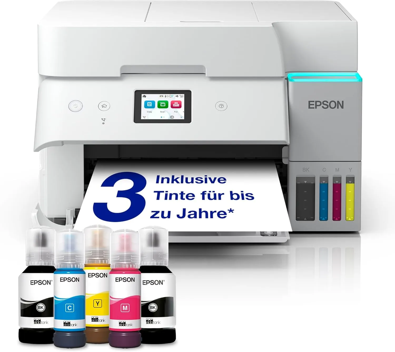 Epson EcoTank ET-4956 Tintentankdrucker | fürs Das Home Office | WLAN & Ethernet | A4 | (Duplex-) Druck, Scannen, Kopie…