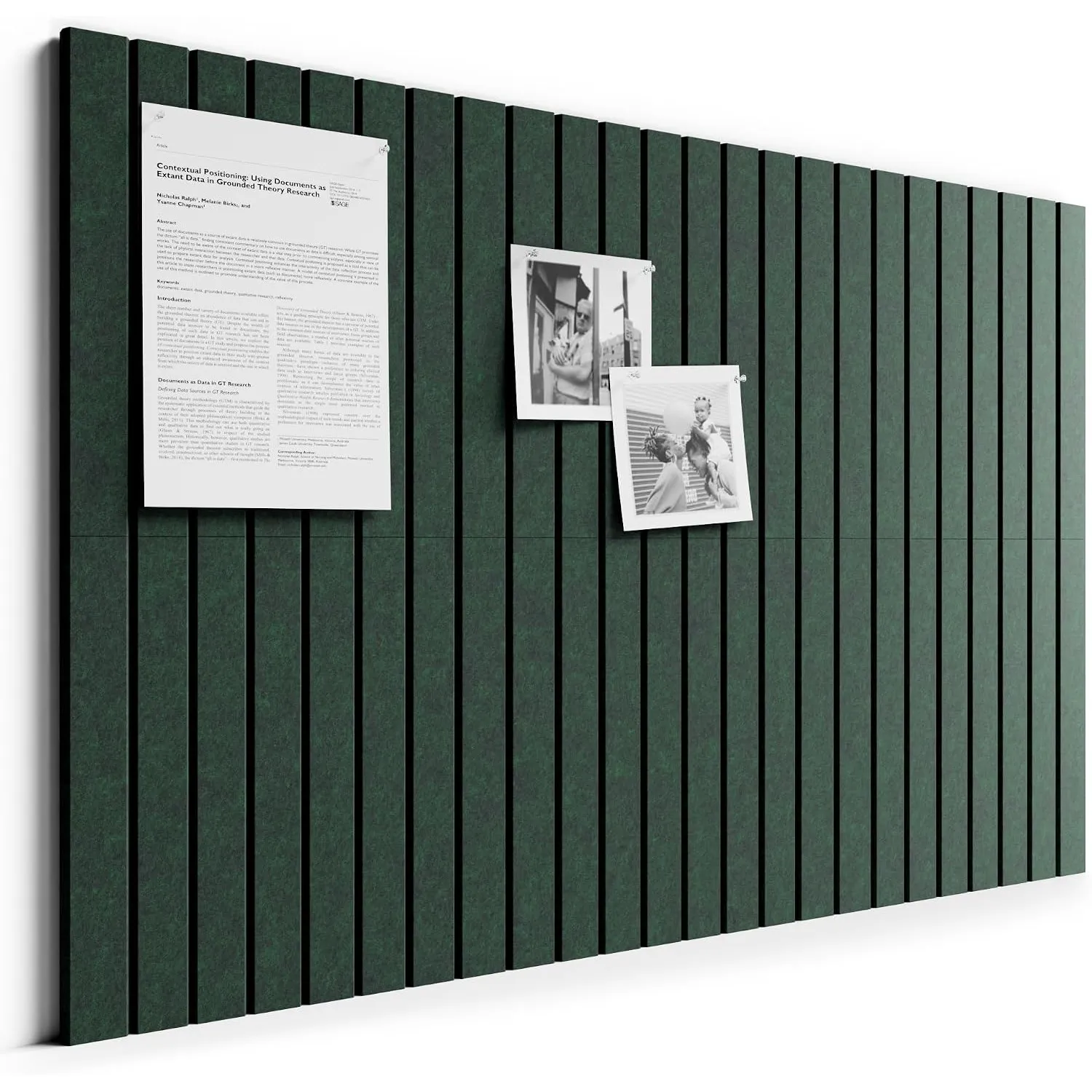 Bumusty Große Filz Pinnwand 90 x 60 cm, 6er-Pack, Tannengrün | Pinnwand Modern Korktafel-Alternative mit 32 Klebepads, …