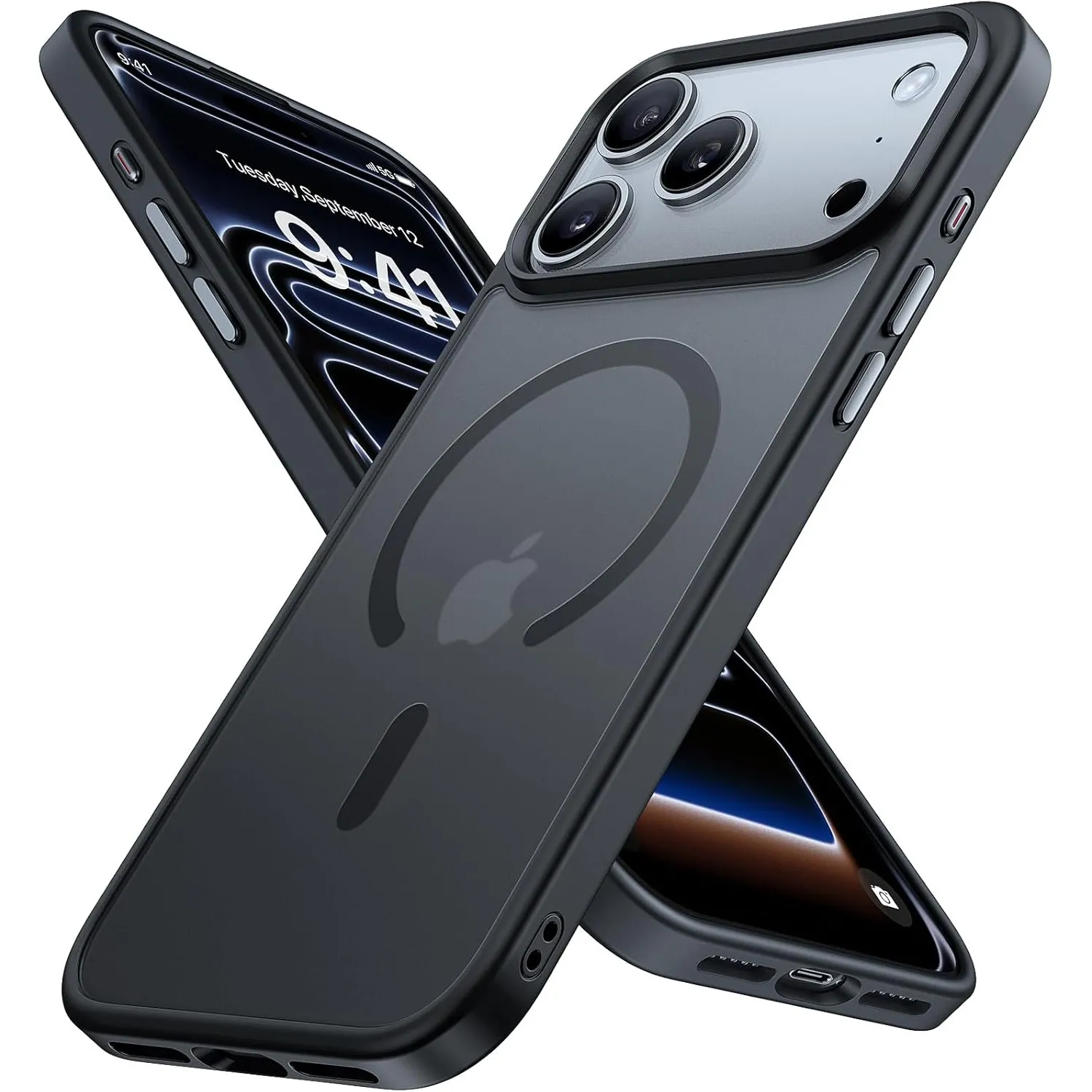 Miracase für iPhone 17 Pro Hülle mit Magsafe TOP MIL, Schwarz