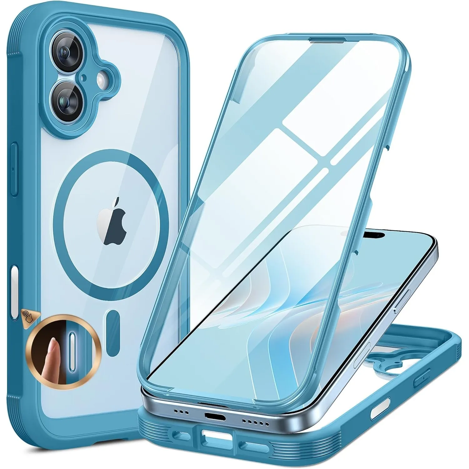 Miracase für iPhone 17 Hülle mit 360 Grad Komplettschutz,Magsafe,Eingebaut Glas Schutzfolie,Arbeit,Outdoor HandyHülle M…