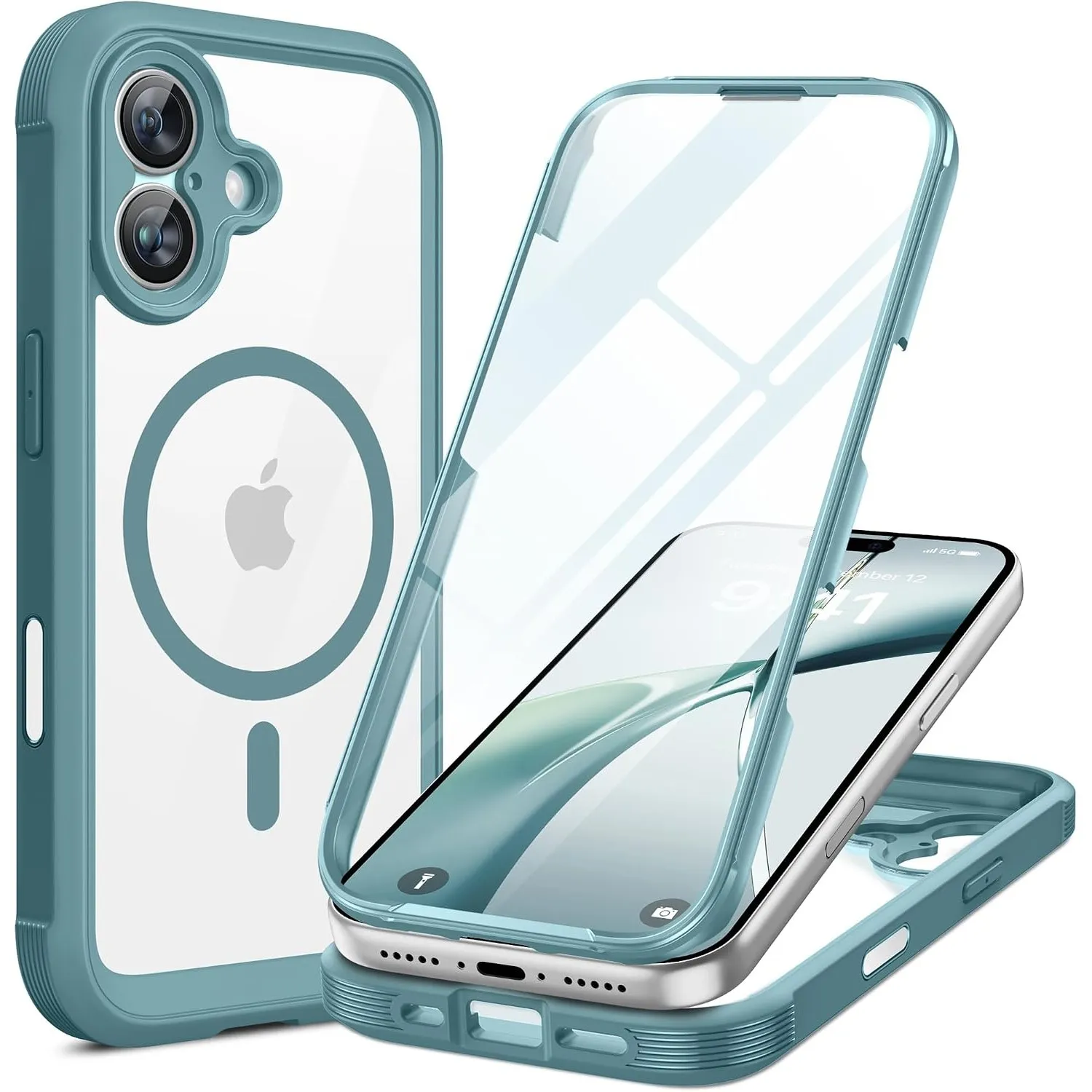 miracase für iPhone 17 Hülle 6,3 Zoll,360 Grad Komplettschutz,Grün