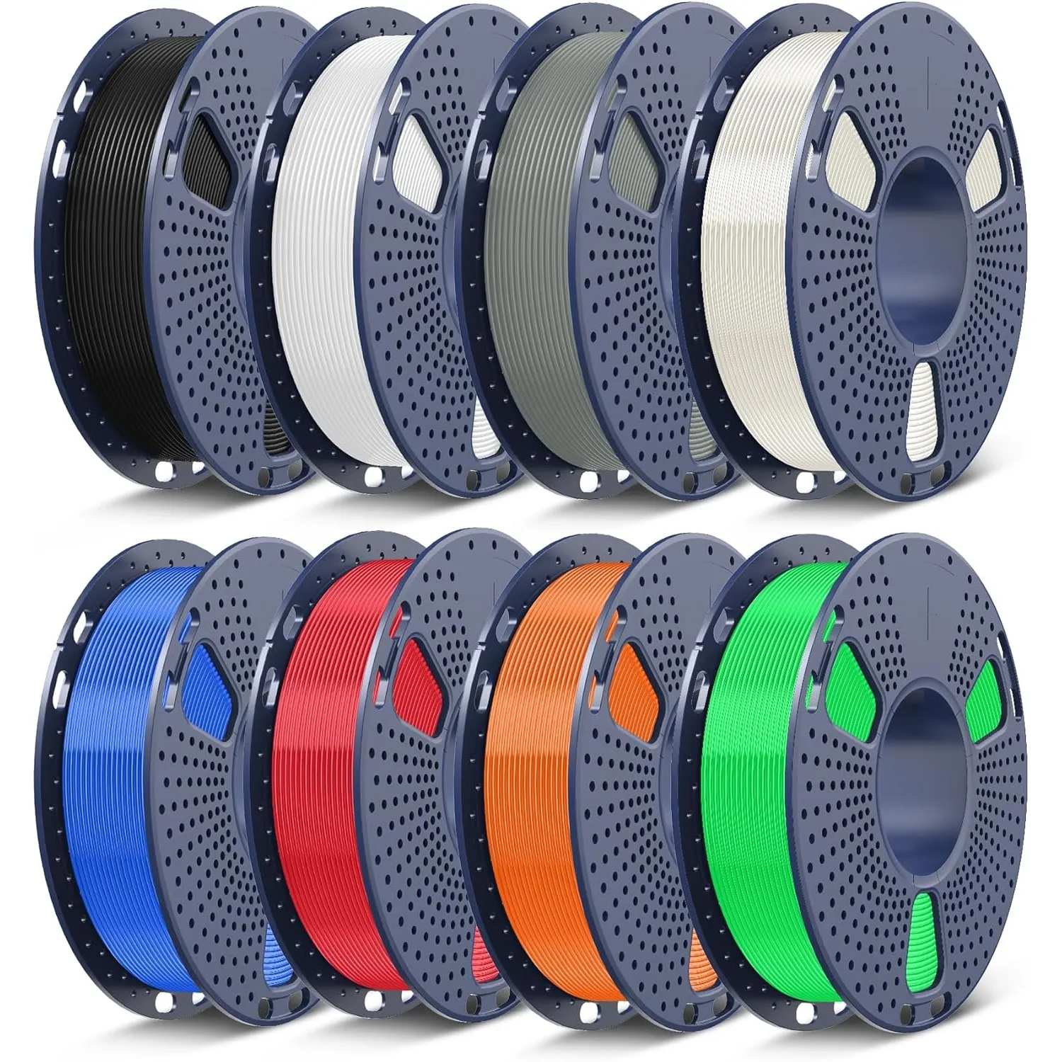 SUNLU 3D-Drucker-Filament-Bundle Mehrfarbiges PETG-Filament 1,75mm,individuell vakuumversiegelt,0,25kg pro Spule,8 Farb…
