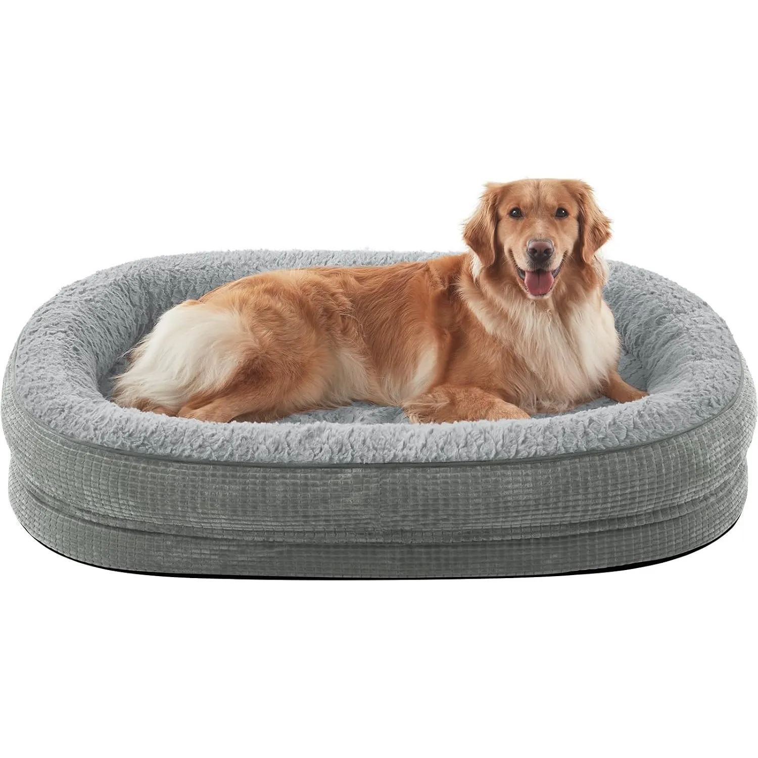 Pawk Orthopädisches Hundebett Grosse Hunde, 107x81cm, Hellgrau
