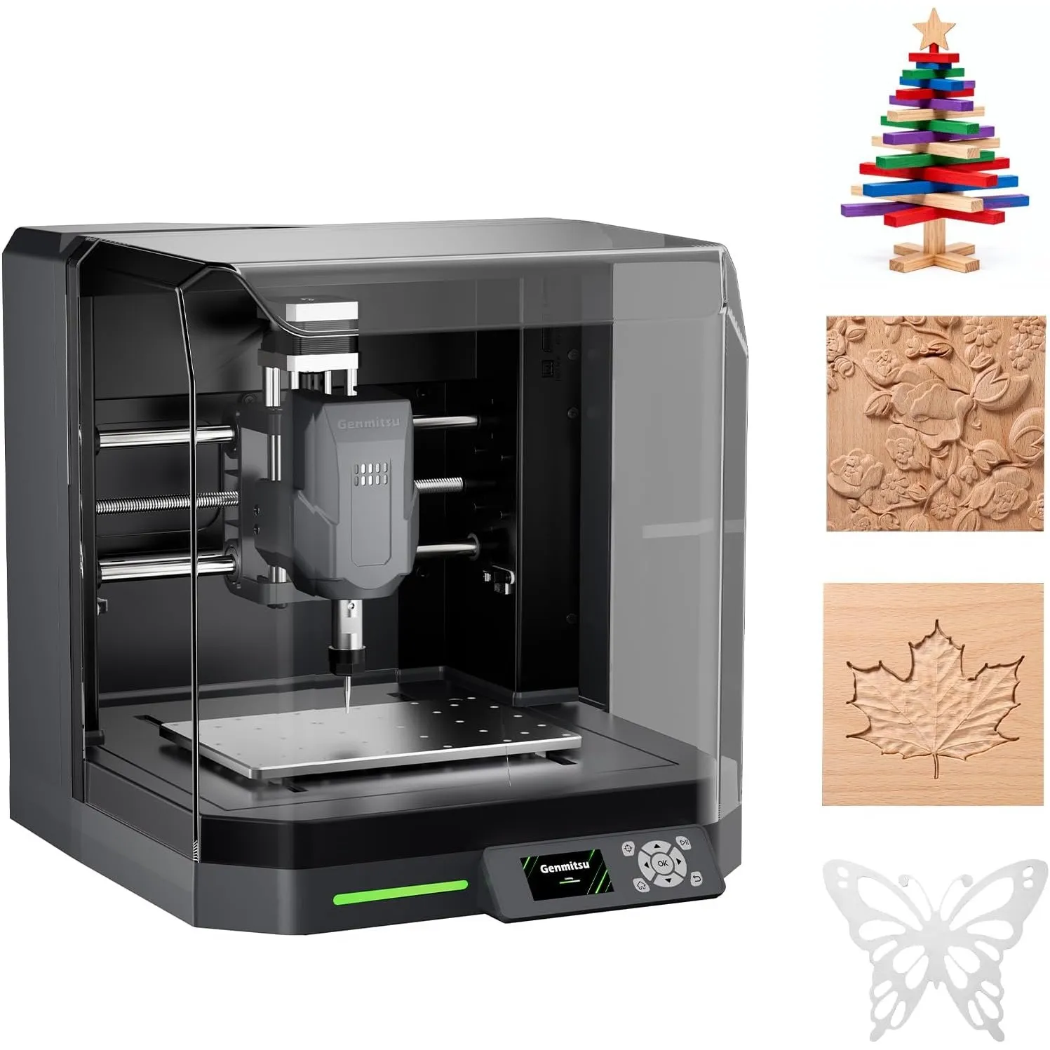 Genmitsu Cubiko CNC Fräsmaschine für PCB-Fräsen, Holz & Weichmetall | Vormontiert, WLAN & App-Steuerung, Automatischer …