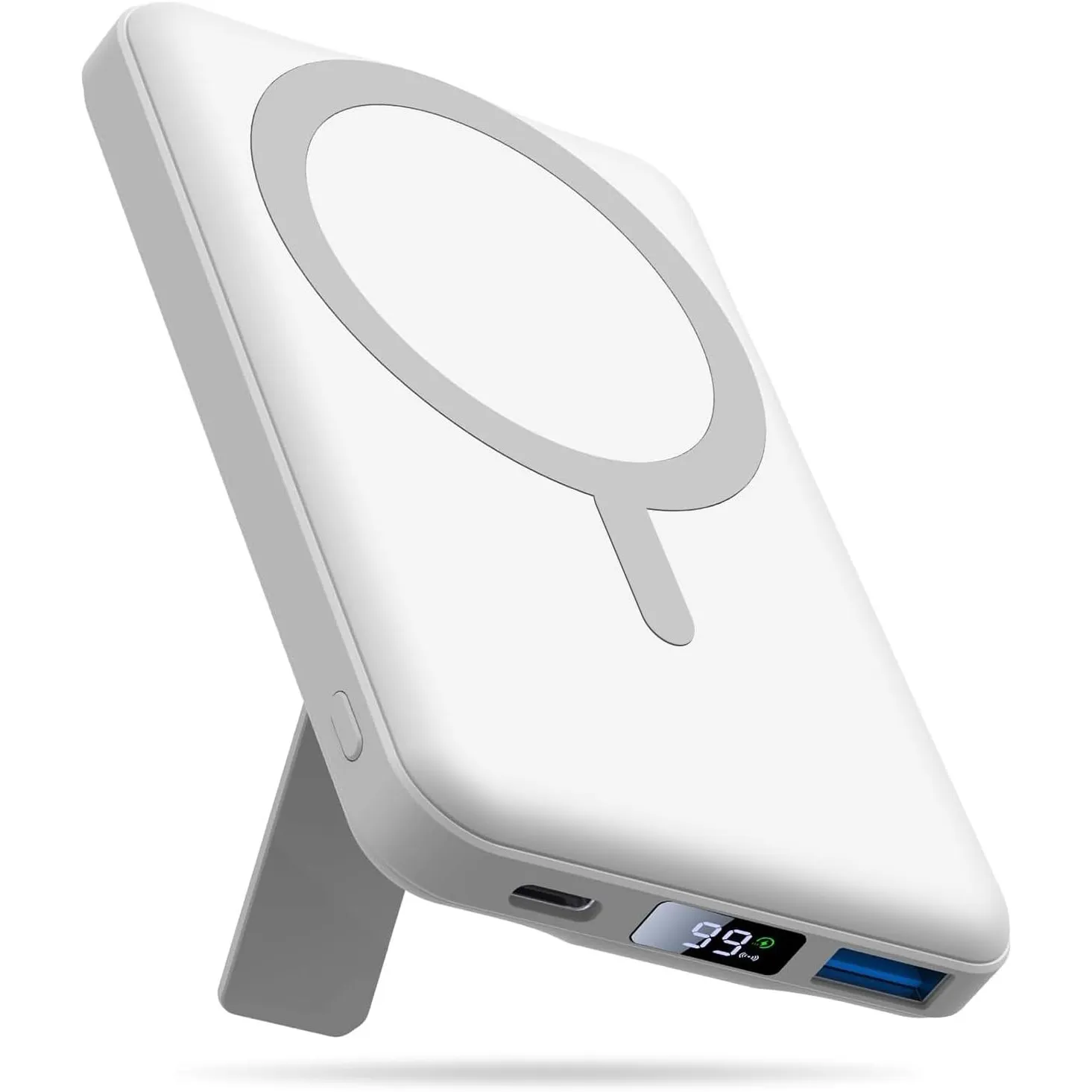 Powerbank für MagSafe, AOGUERBE Magnetische Power Bank 10000mAh mit Ständer