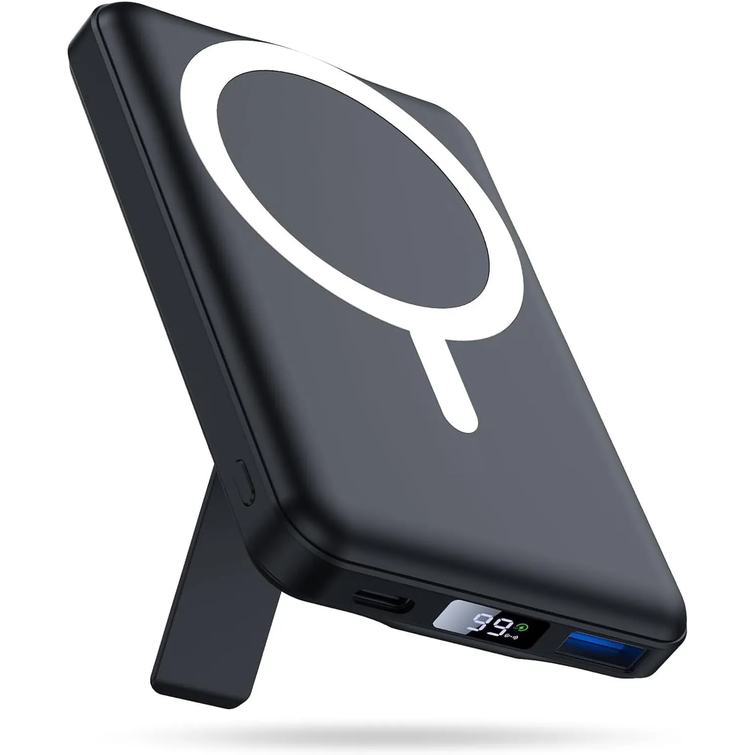 Powerbank für MagSafe, AOGUERBE Magnetische Power Bank 10000mAh mit Ständer