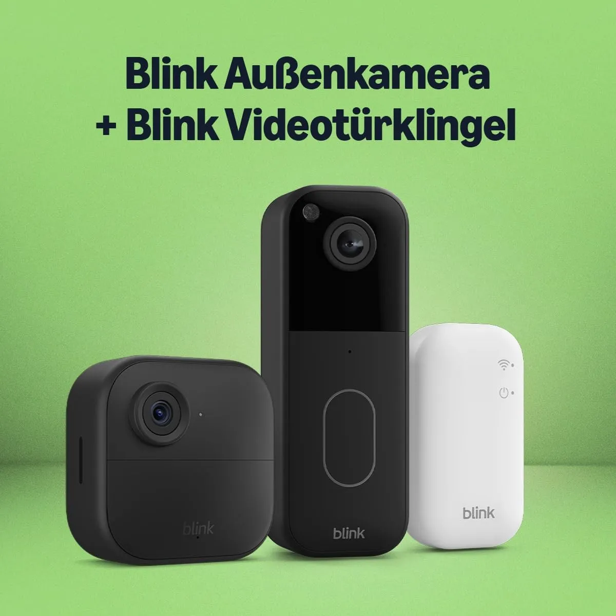 Blink Outdoor 4 Kamera mit Blink Videotürklingel (Schwarz), inkl. Sync Module Core