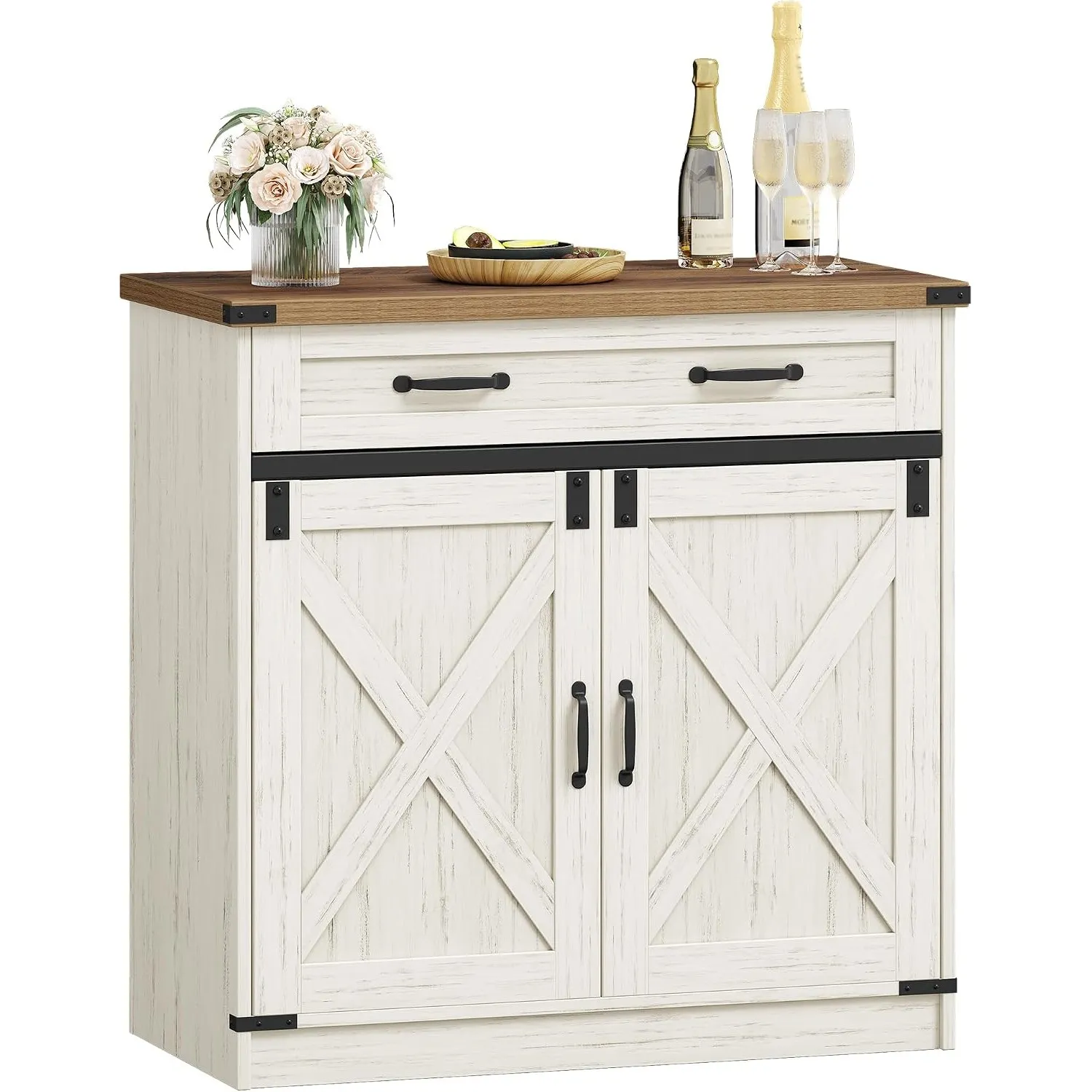 Hzuaneri Sideboard, Buffetschrank mit 1 Schublade, 2 Türen
