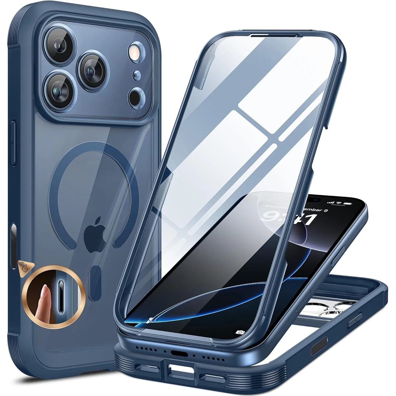 Miracase für iPhone 17 Pro Max Hülle für MagSafe, 360° Ganzkörper-Stoßfest