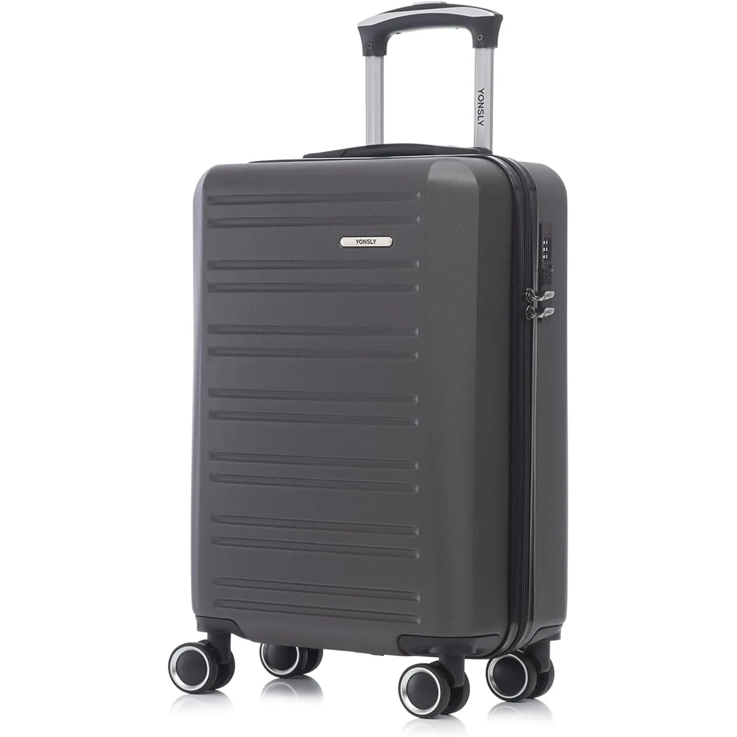 Koffer Suitcase, Trolley Reisekoffer, Rollkoffer Handgepäck Kabinenkoffer mit 4 Rollen 360°, Hartschalenreisekoffer, Za…