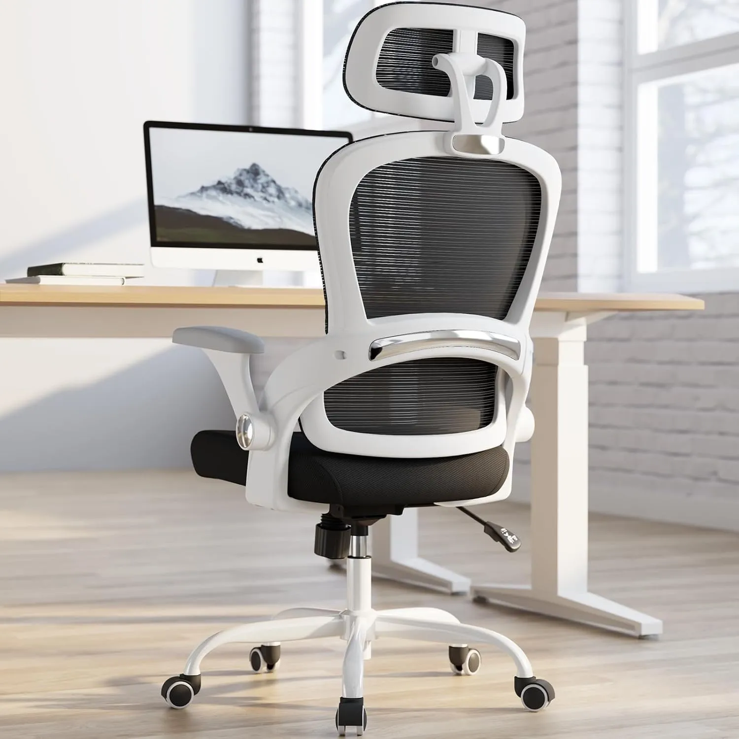 TRALT Ergonomischer Bürostuhl - Schreibtischstuhl mit Verstellbare Kopfstütze Höhenverstellbarer Bürostuhl Büro Stuhl -…