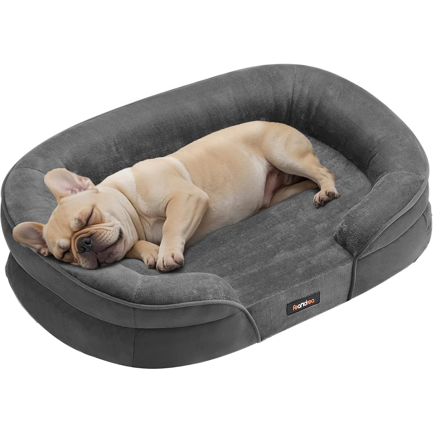 Feandrea Hundebett, Hundekissen, für mittelgroße Hunde, 76 x 51 x 18 cm, orthopädisch, wasserdichte Innenschicht, erhöh…