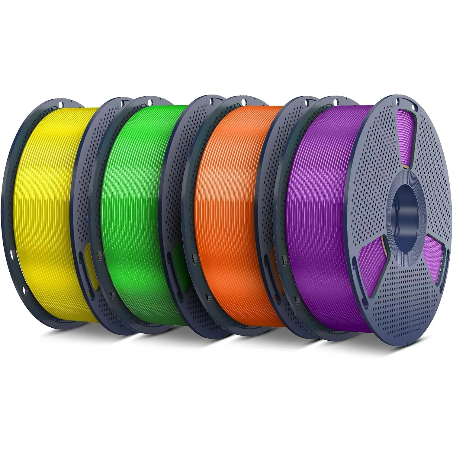 SUNLU 4KG PETG Filament 1.75mm, Transparente (Gelb+Grün+Orange+Lila)
