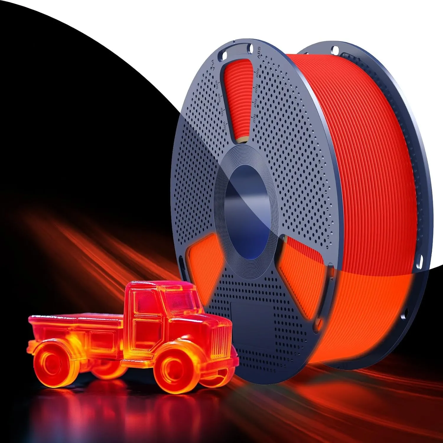 SUNLU PETG Glow in The Dark Filament 1.75 mm Leuchtend Rot 1KG