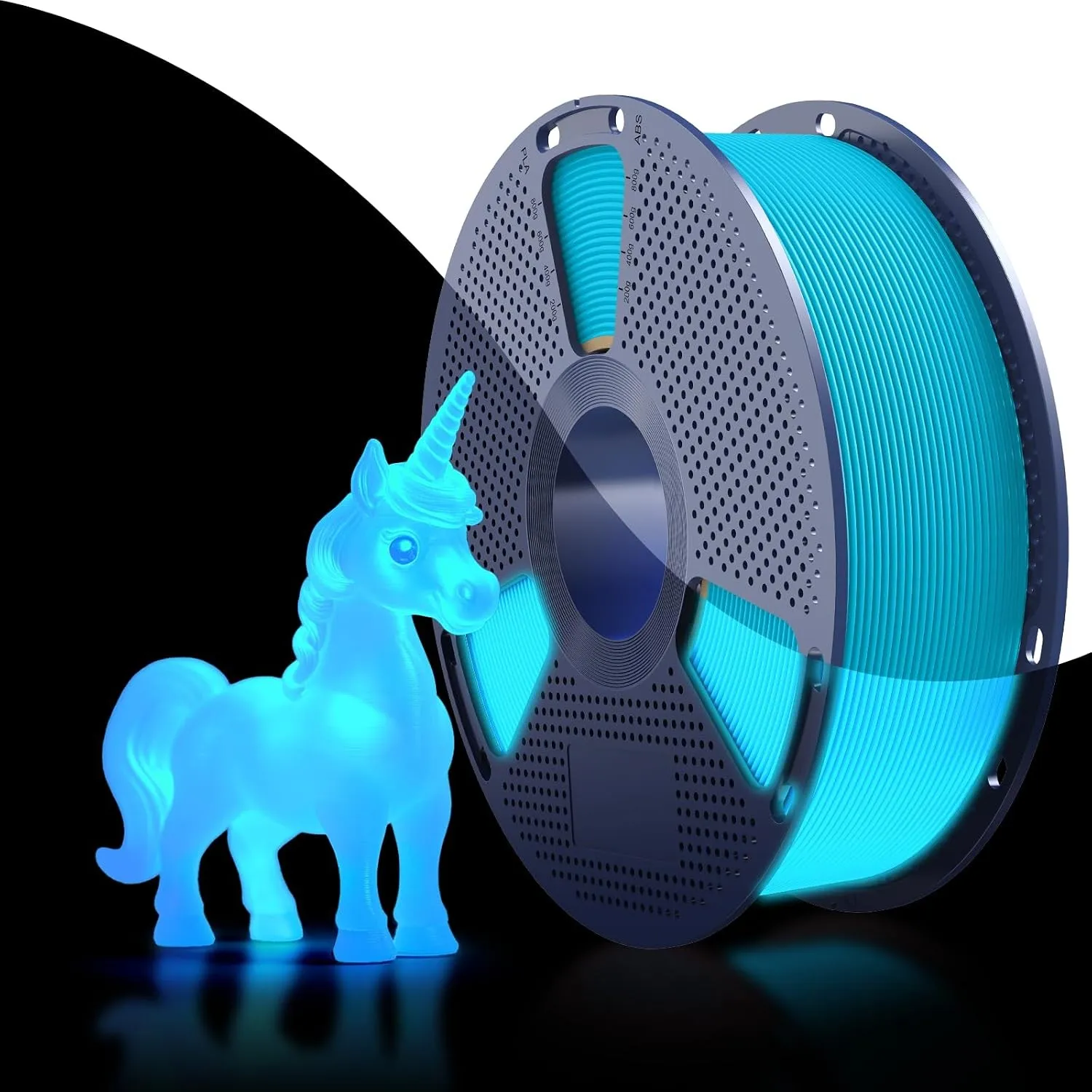 SUNLU PETG Glow in The Dark Filament 1.75 mm Leuchtend Blau 1KG