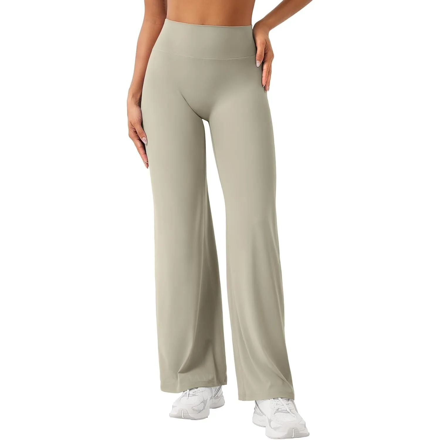 ZAAYO Nahtlose Straight Leggings Damen Hohe Taille Flared Leggings Yoga Hosen Sport Yoga Legging Damen Gym Yoga Pants S…