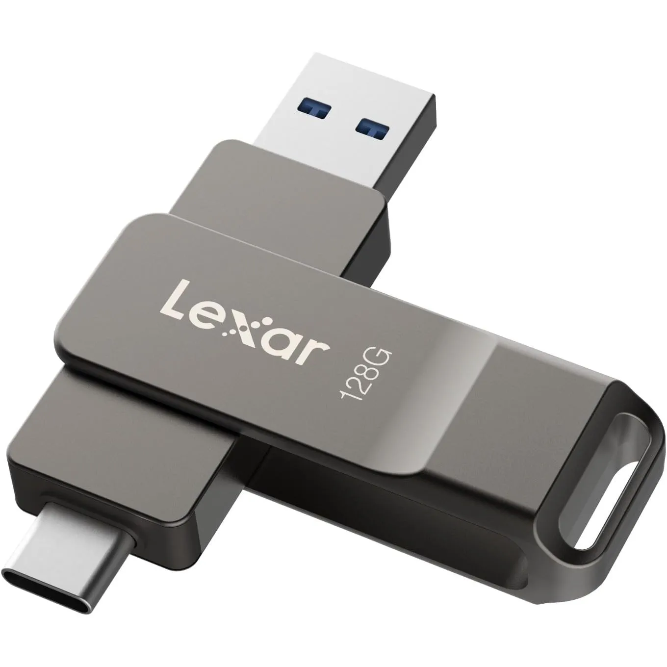 Lexar D40E Dual USB Stick 128GB, USB-C Flash Drive, Titangrau | USB 3.2 Gen 1 Type-C Jump Drive, Metallgehäuse, Schwenk…