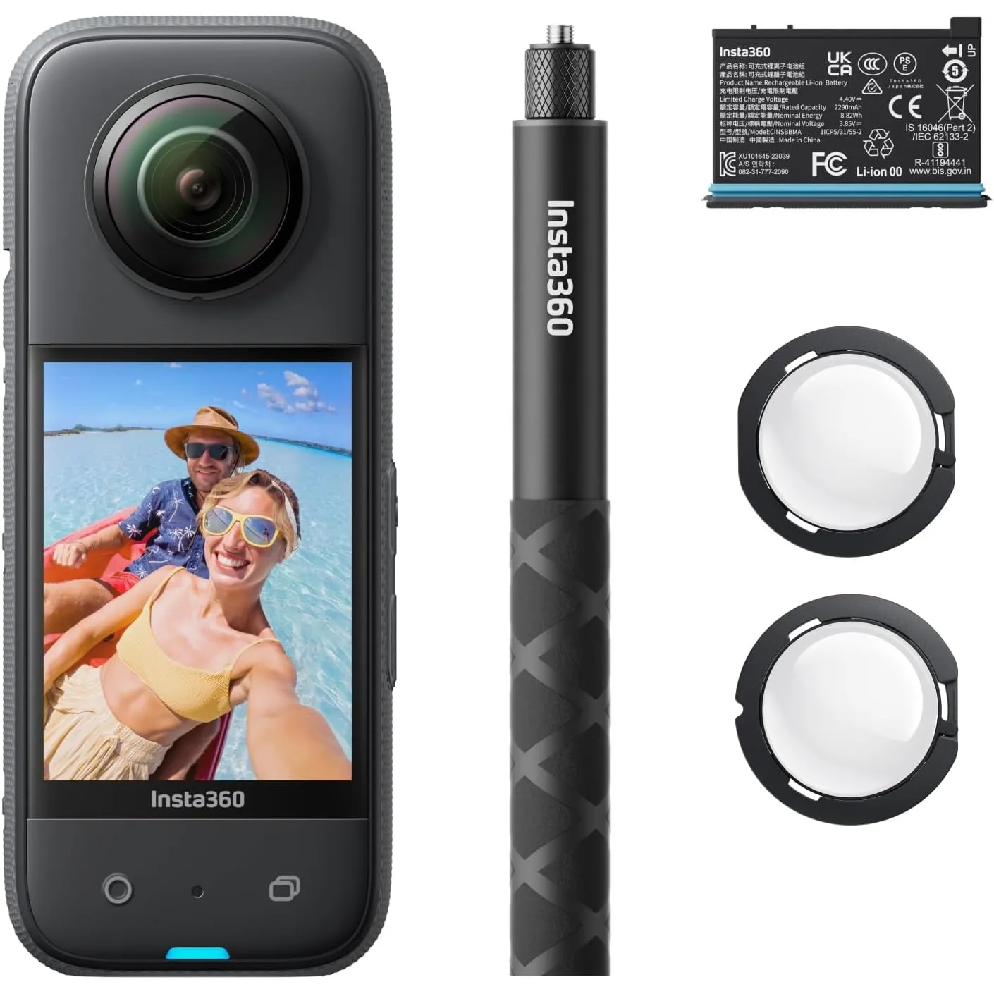 Insta360 X3 Starter-Bundle - wasserdichte 360° Action Kamera mit 1,27 cm (1/2 Zoll)-Sensor, 5,7 K 360°, 72 MP 360° Foto…