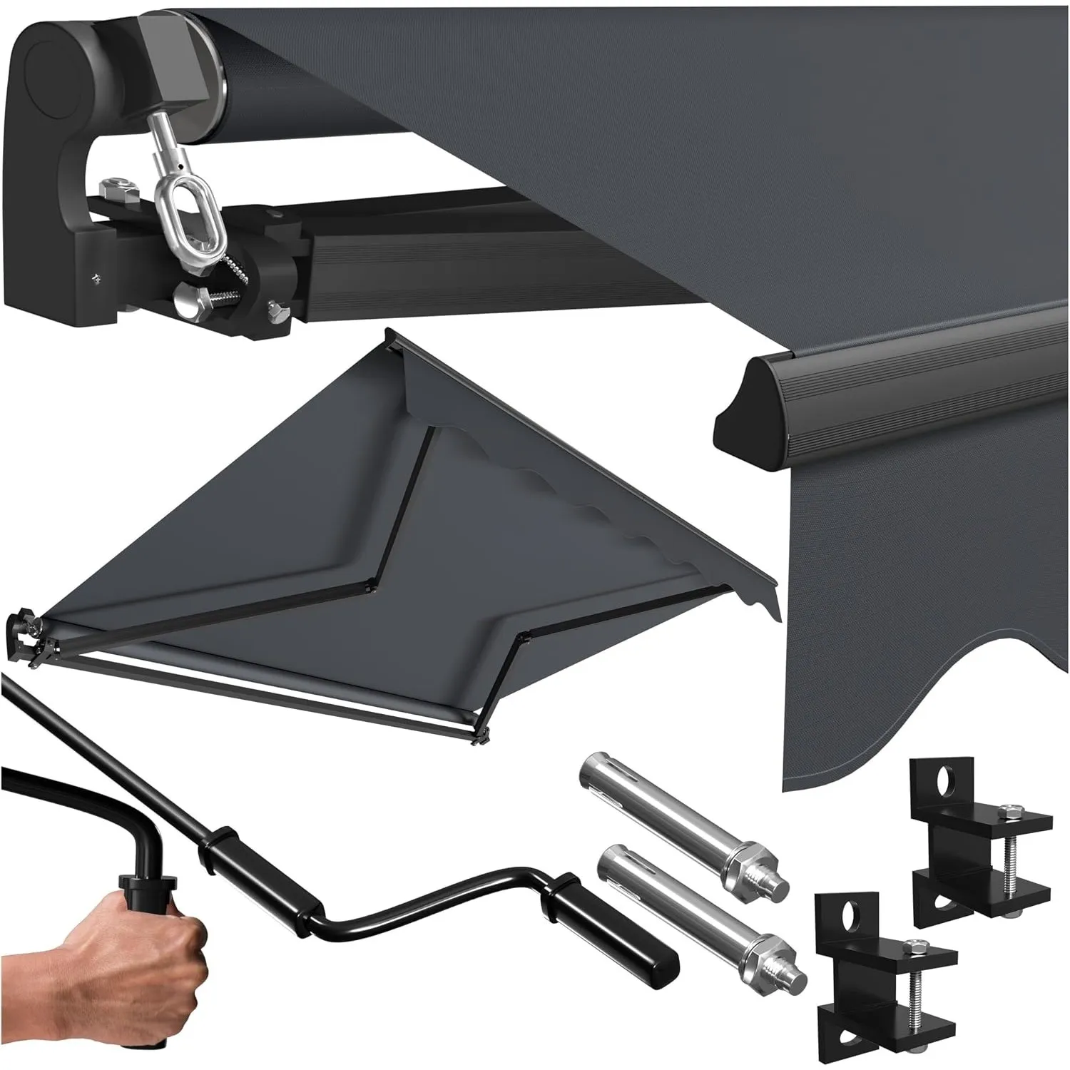 KESSER® Gelenkarmmarkise Vormontiert Markise Gelenkmarkise 300 x 250 cm Terrassenmarkise Sonnenmarkise inkl. Wandhalter…