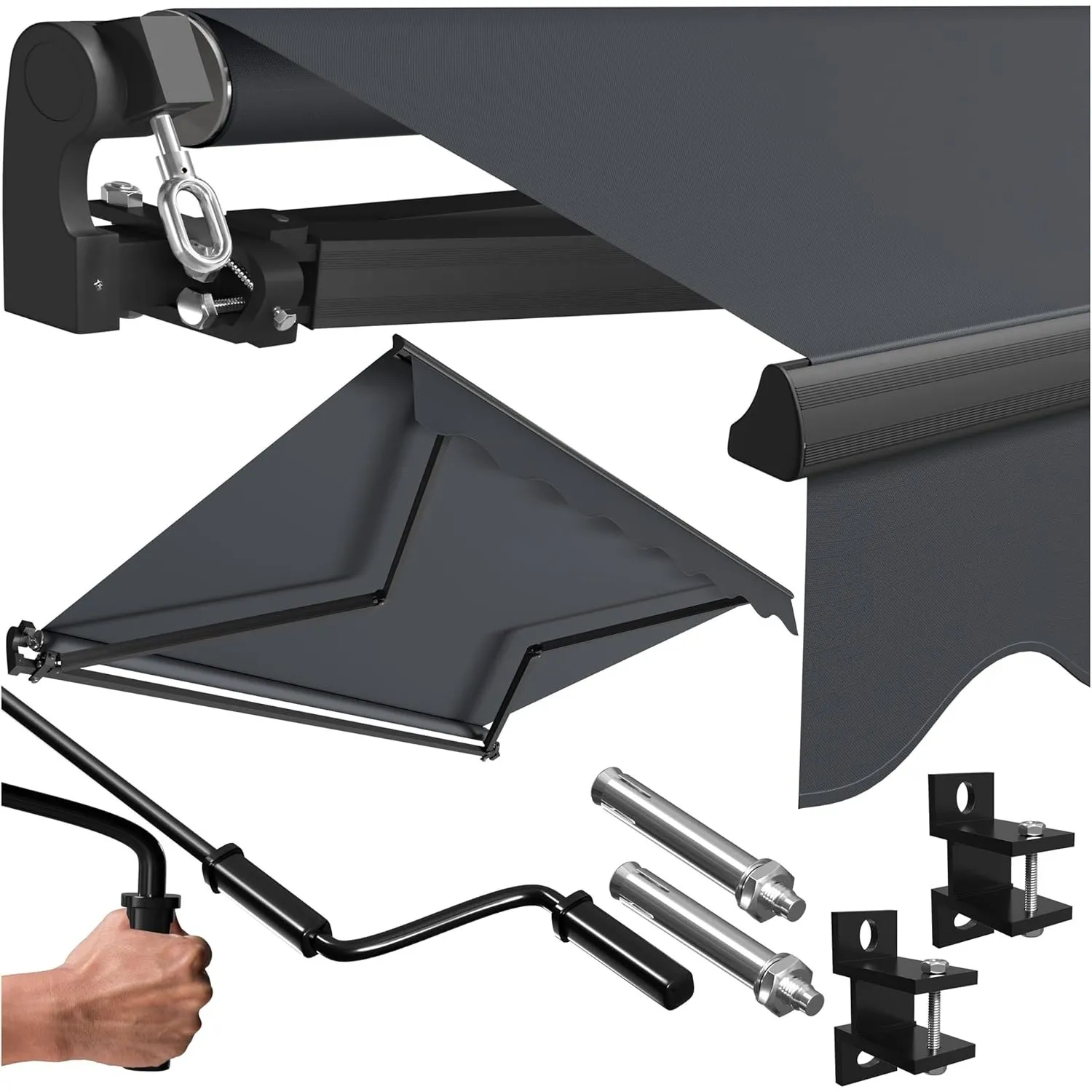 KESSER® Gelenkarmmarkise Vormontiert Markise Gelenkmarkise 250 x 200 cm Terrassenmarkise Sonnenmarkise inkl. Wandhalter…